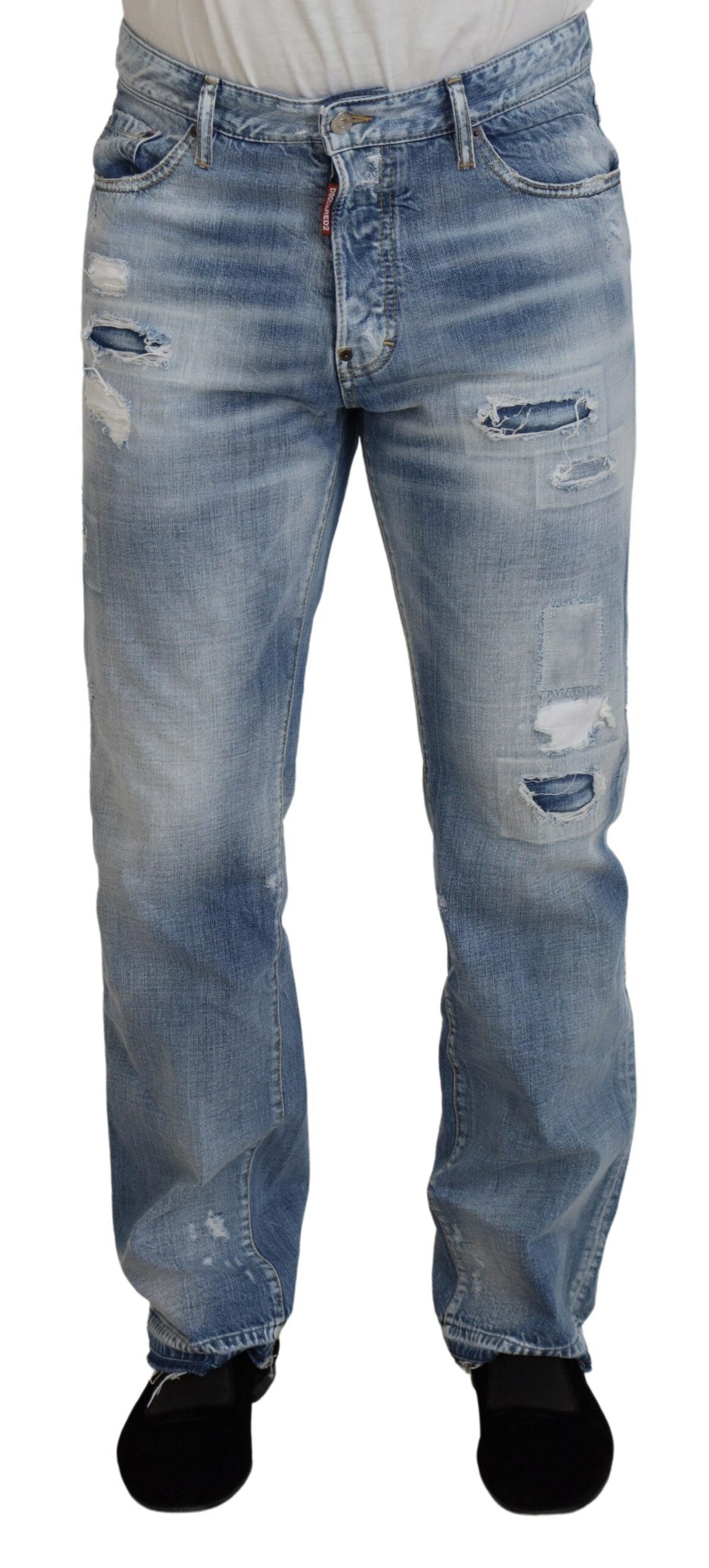 Dsquared² Blue Washed Straight Fit Men Casual Denim Jeans | Regal Royce