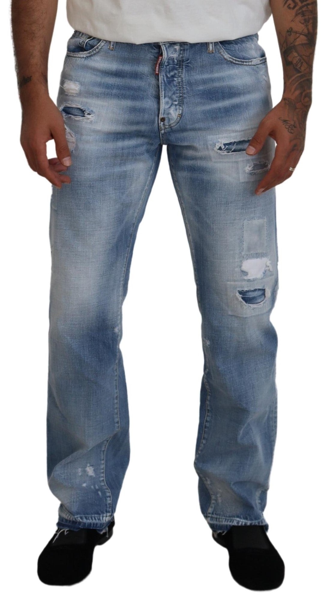 Dsquared² Blue Washed Straight Fit Men Casual Denim Jeans | Regal Royce