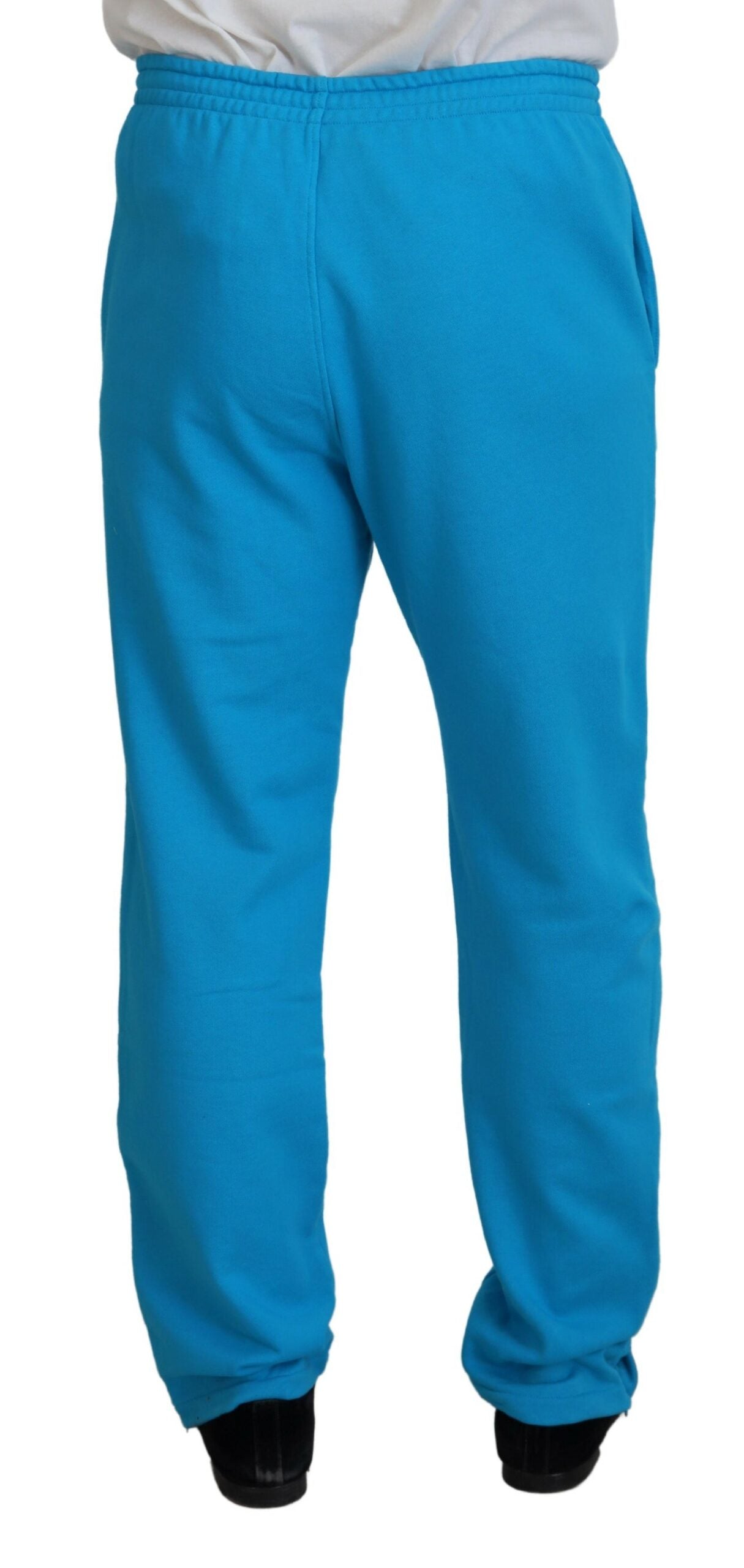 Dsquared² Light Blue Cotton Logo Print Casual Pants | Regal Royce