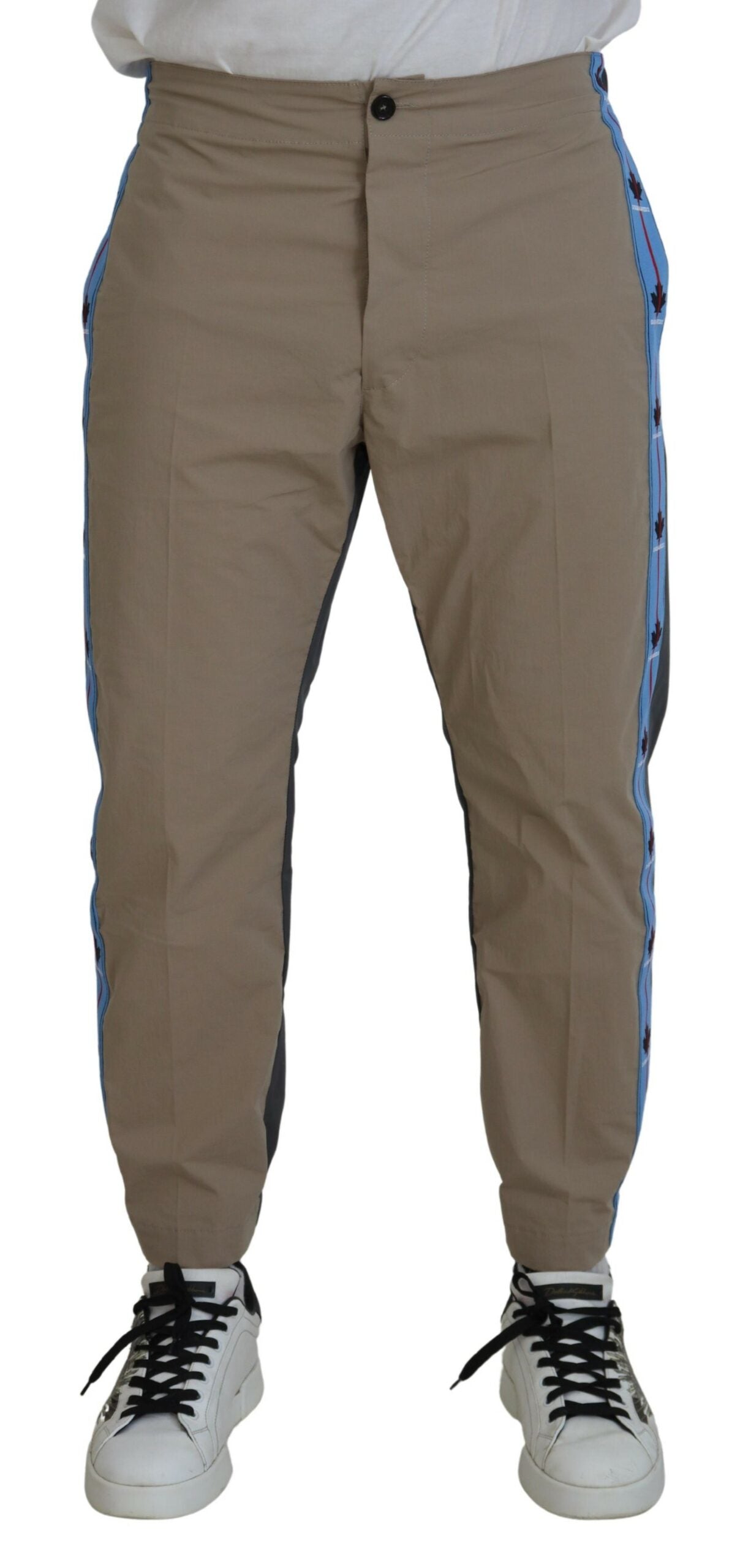 Dsquared² Cotton Brown Gray Two Tone Men Casual Pants | Regal Royce