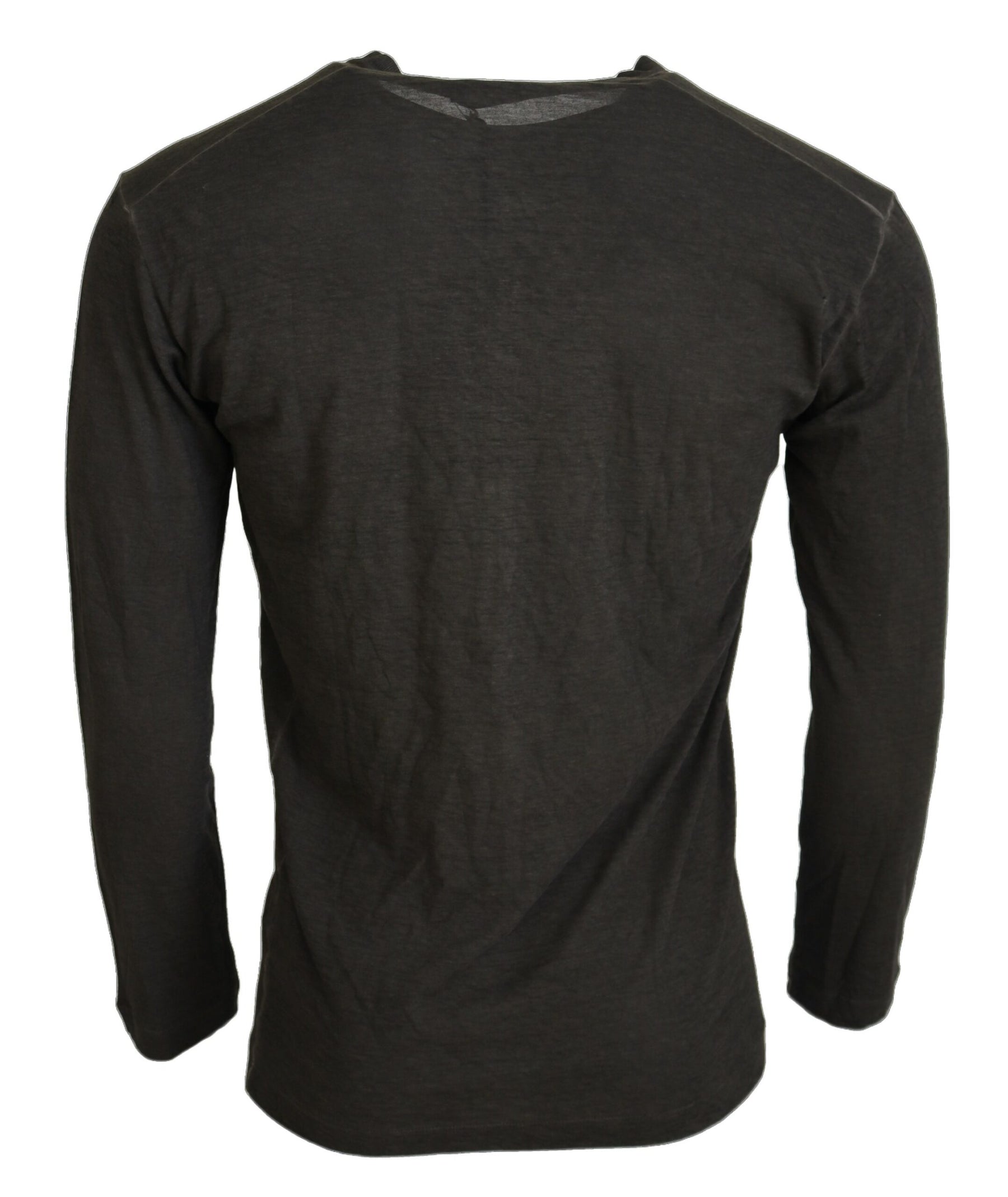 Dsquared² Gray Cotton Linen Long Sleeves Pullover Sweater | Regal Royce