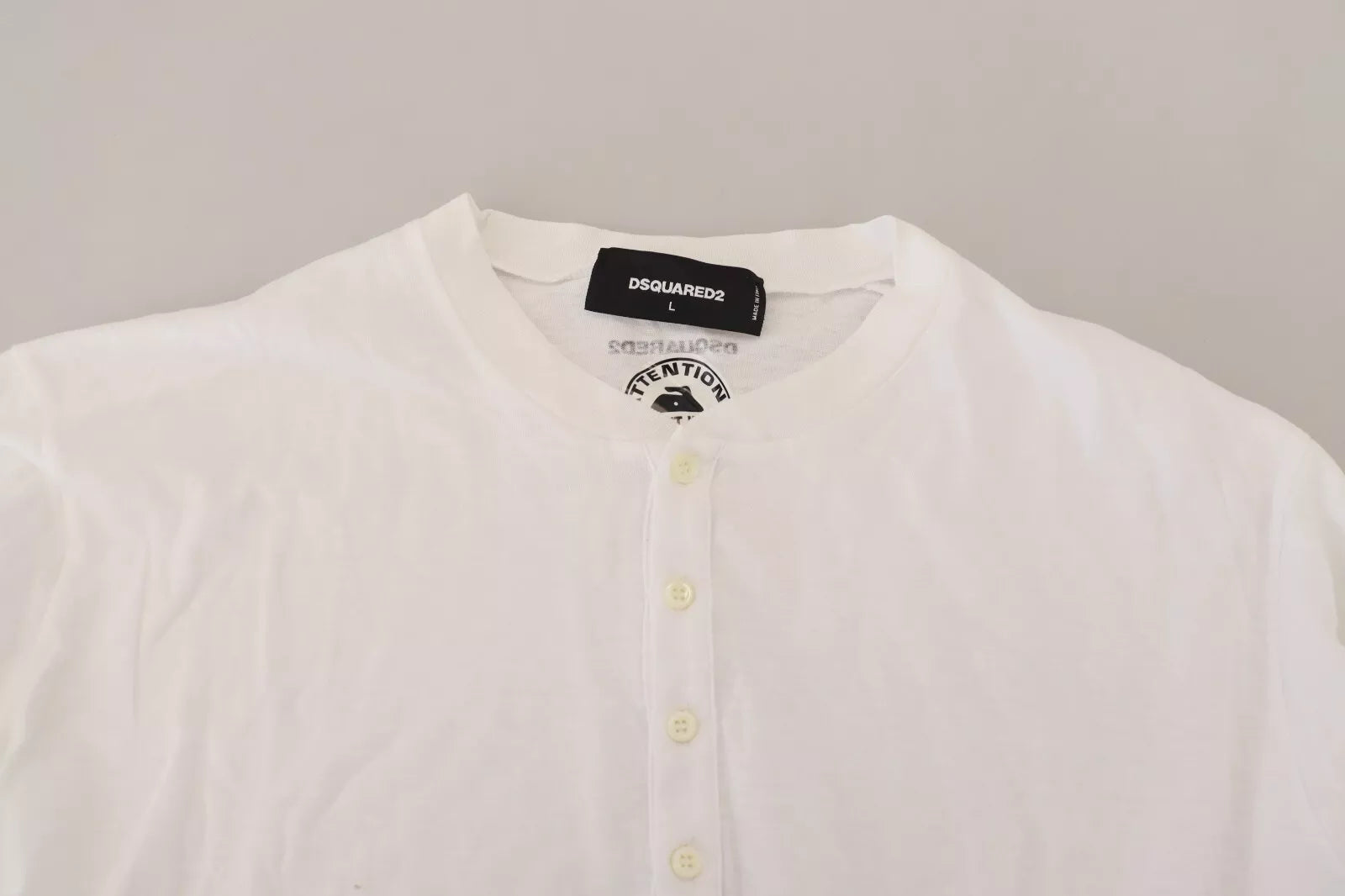 Dsquared² White Cotton Linen Long Sleeves Pullover Sweater | Regal Royce