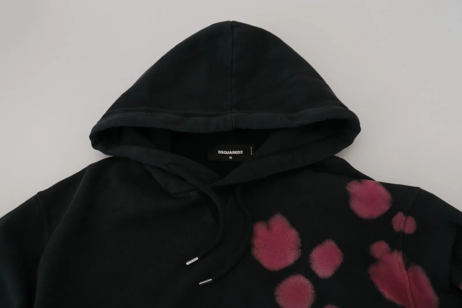 Dsquared² Black Tie Dye Cotton Hooded Sweatshirt Sweater | Regal Royce