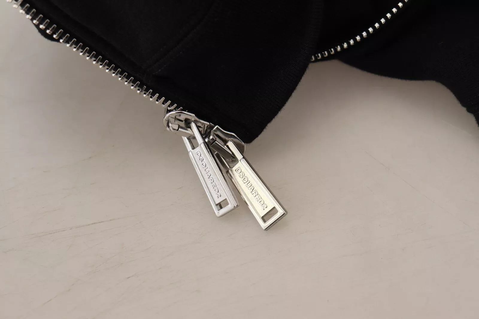 Dsquared² Black Hooded Full Zip Printed Sleeves Sweater | Regal Royce