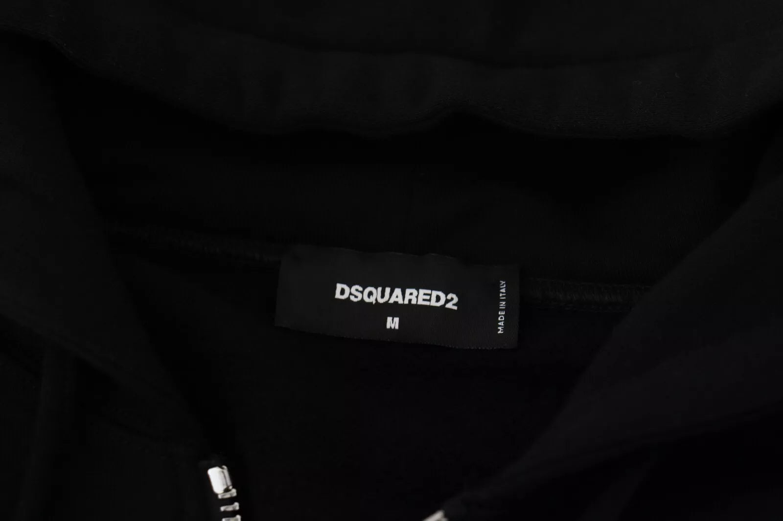 Dsquared² Black Hooded Full Zip Printed Sleeves Sweater | Regal Royce