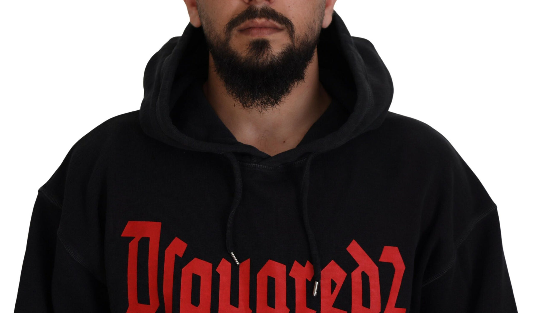 Dsquared² Black Cotton Hooded Printed Men Pullover Sweater | Regal Royce