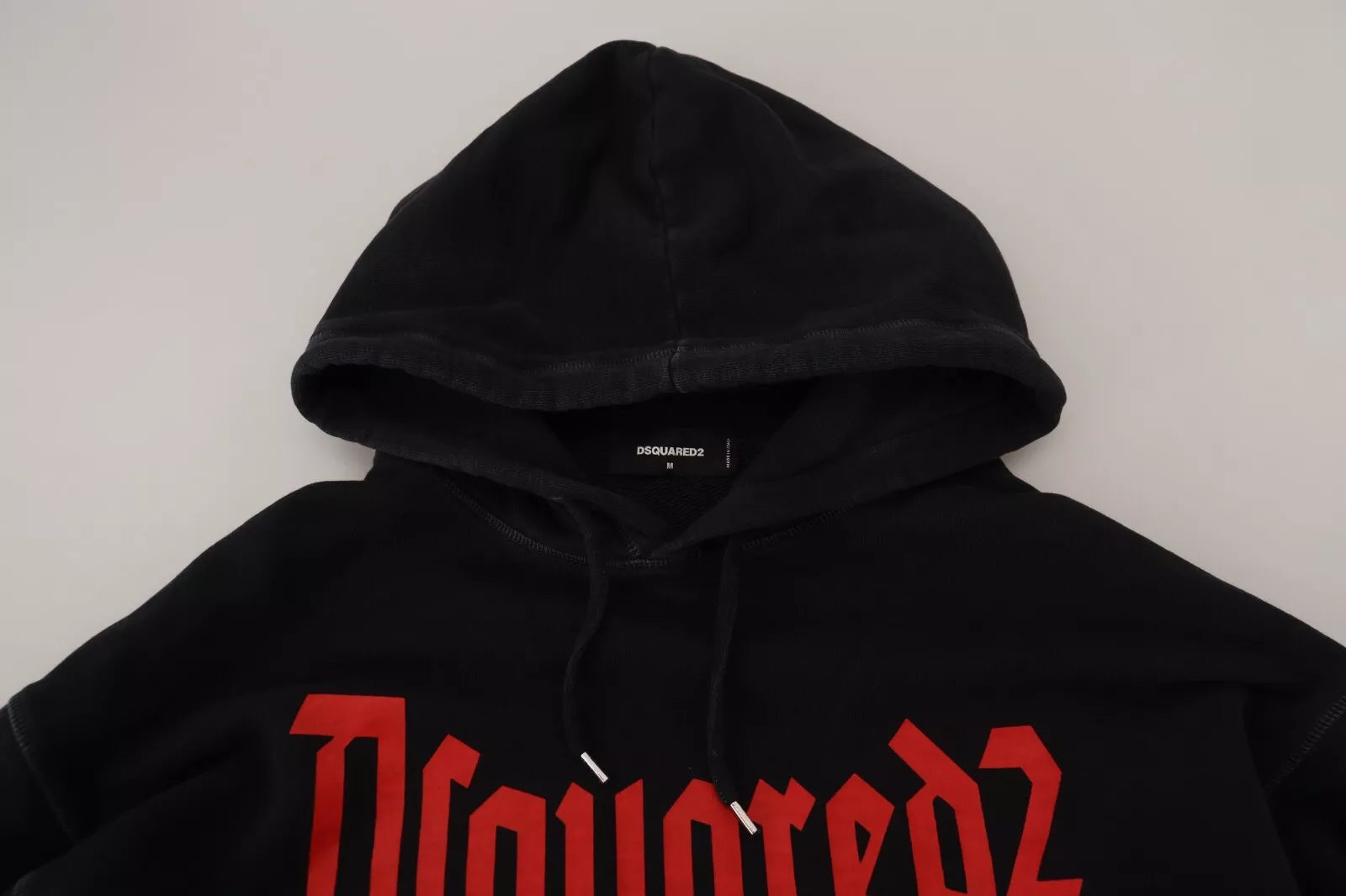 Dsquared² Black Cotton Hooded Printed Men Pullover Sweater | Regal Royce