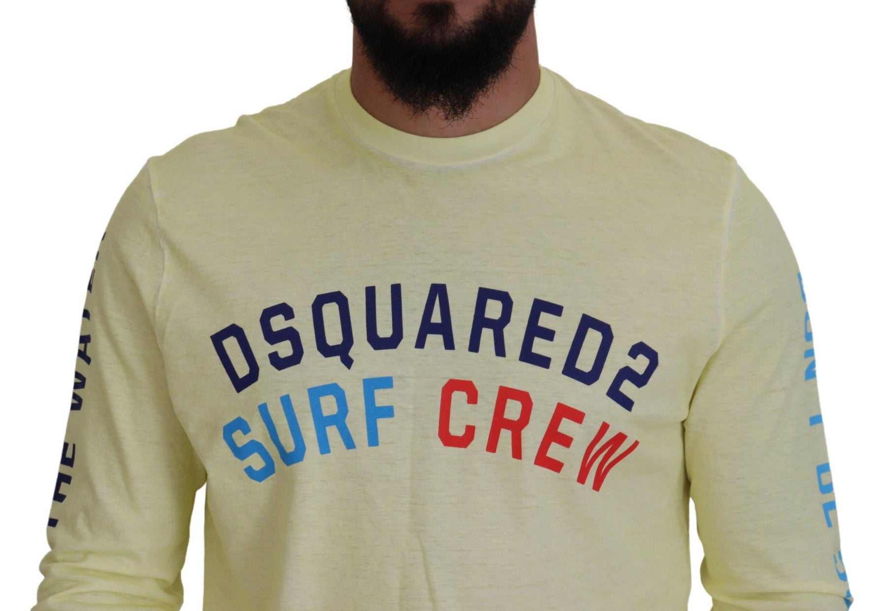 Dsquared² Yellow Colorful Print Long Sleeves Top T-shirt | Regal Royce
