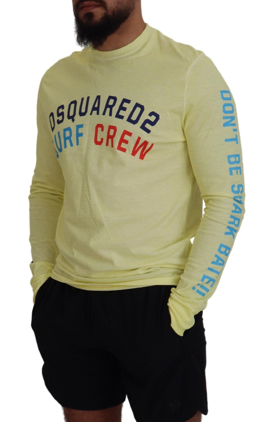 Dsquared² Yellow Colorful Print Long Sleeves Top T-shirt | Regal Royce