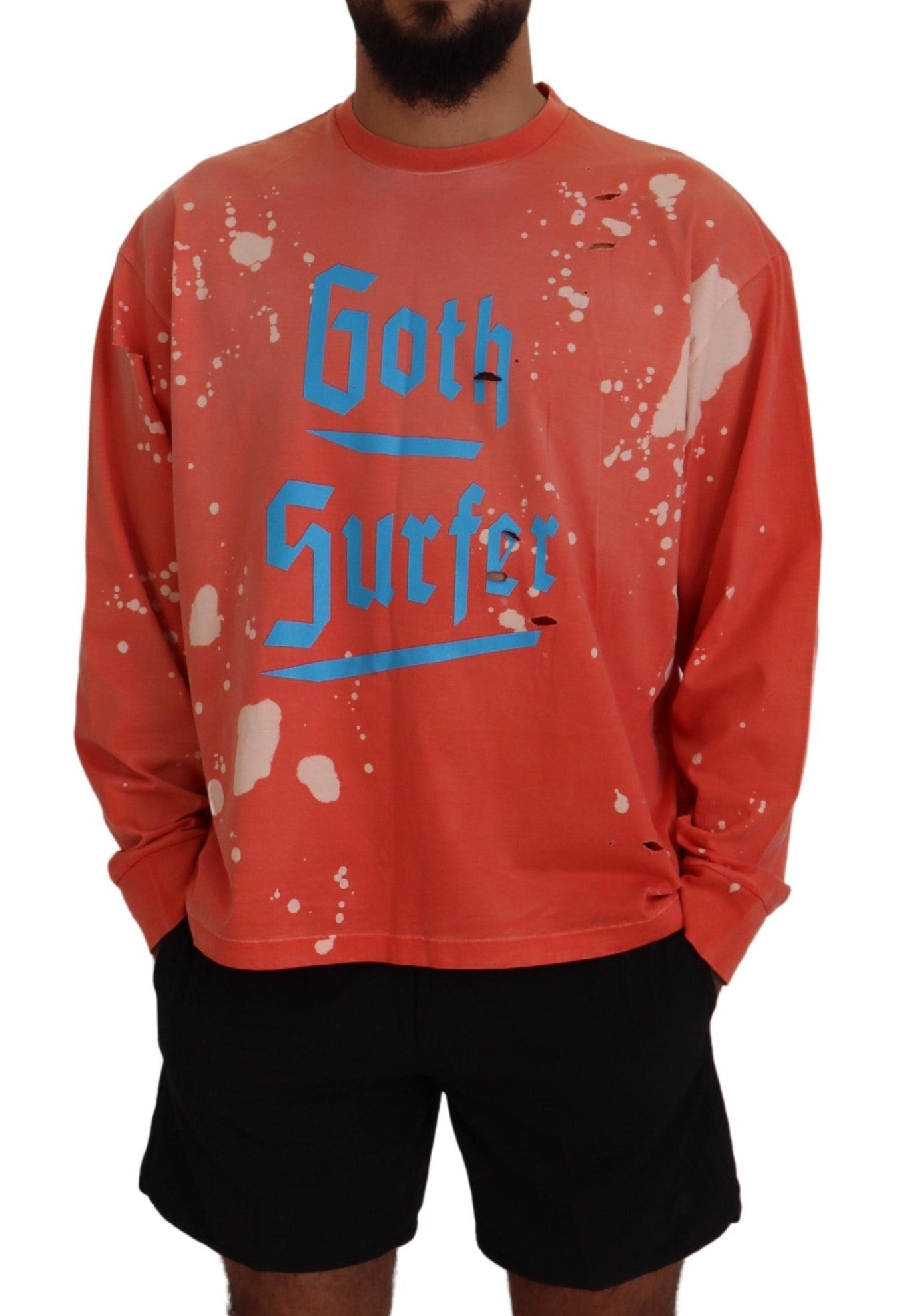 Dsquared² Orange Printed Long Sleeves Pullover Sweater | Regal Royce