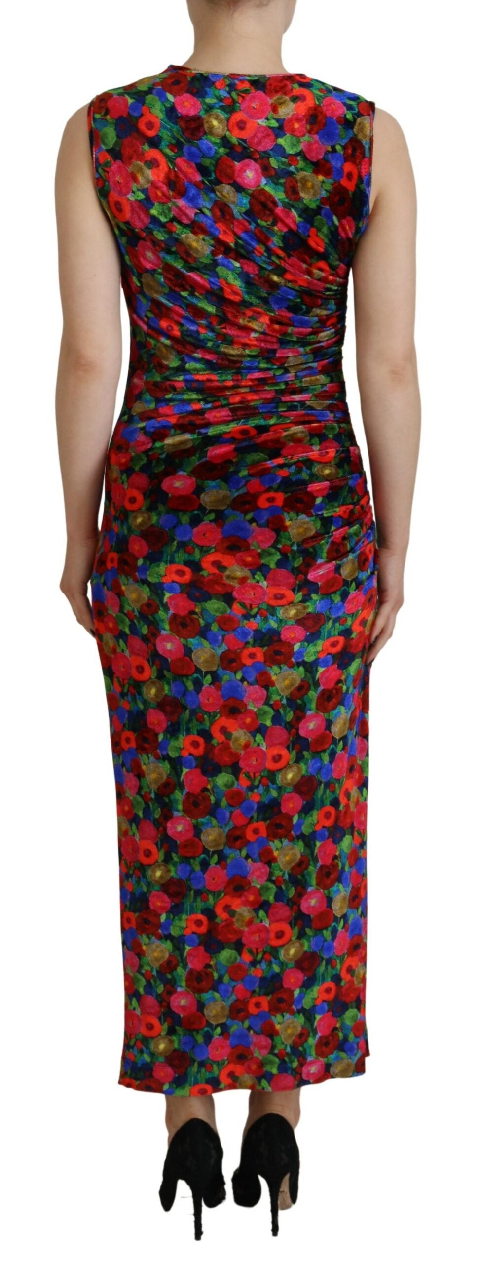 Dsquared² Multicolor Floral Bodycon Ruched Maxi Dress | Regal Royce