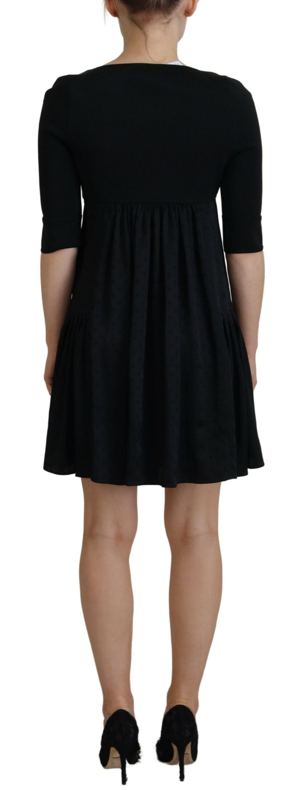 Dsquared² Black Acetate Short Sleeves A-line Sheath Dress | Regal Royce