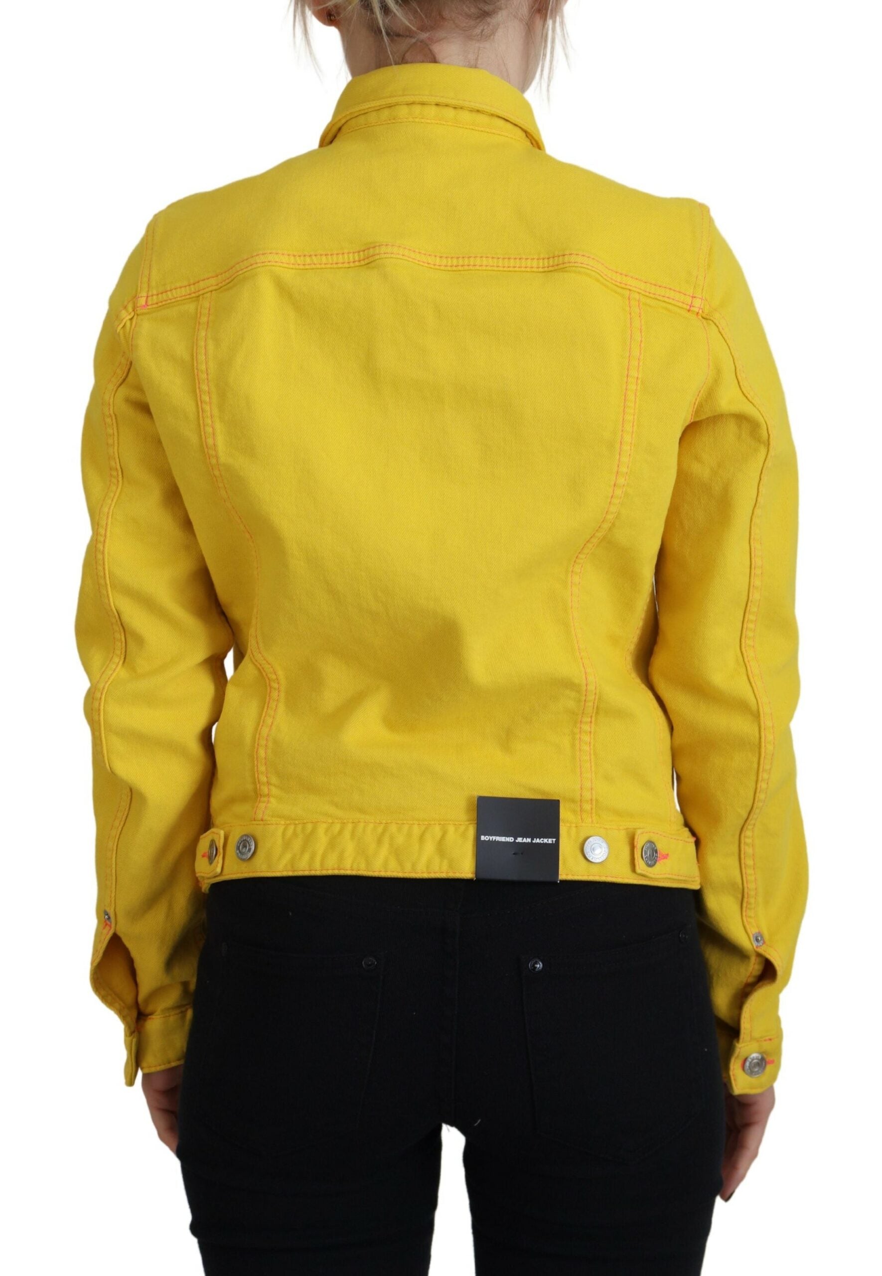 Dsquared² Yellow Collared Long Sleeves Denim Jacket | Regal Royce