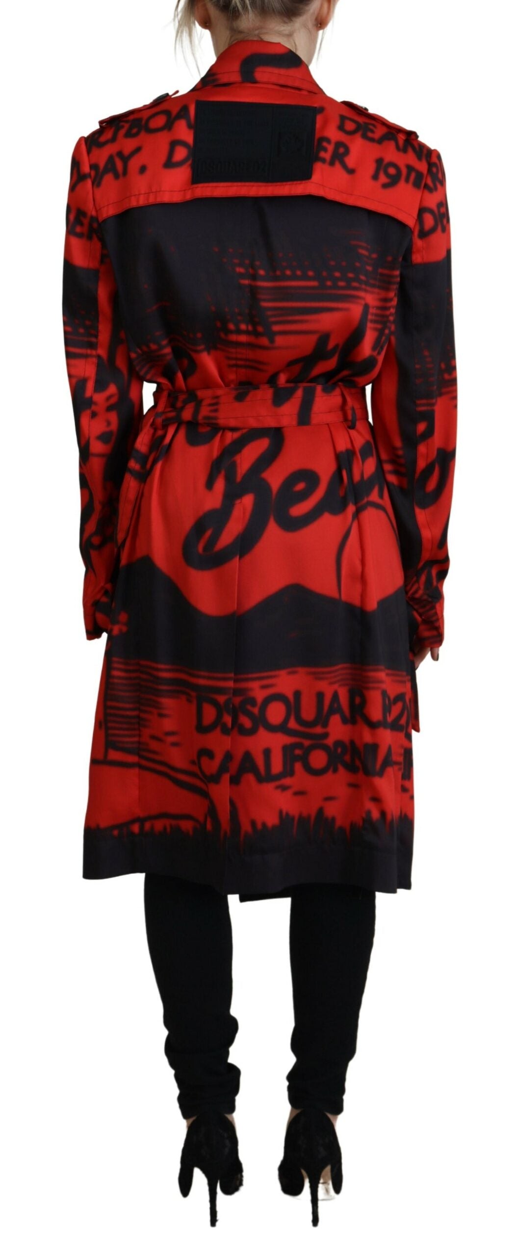 Dsquared² Red Printed Button Collared Desigual Coat Jacket | Regal Royce