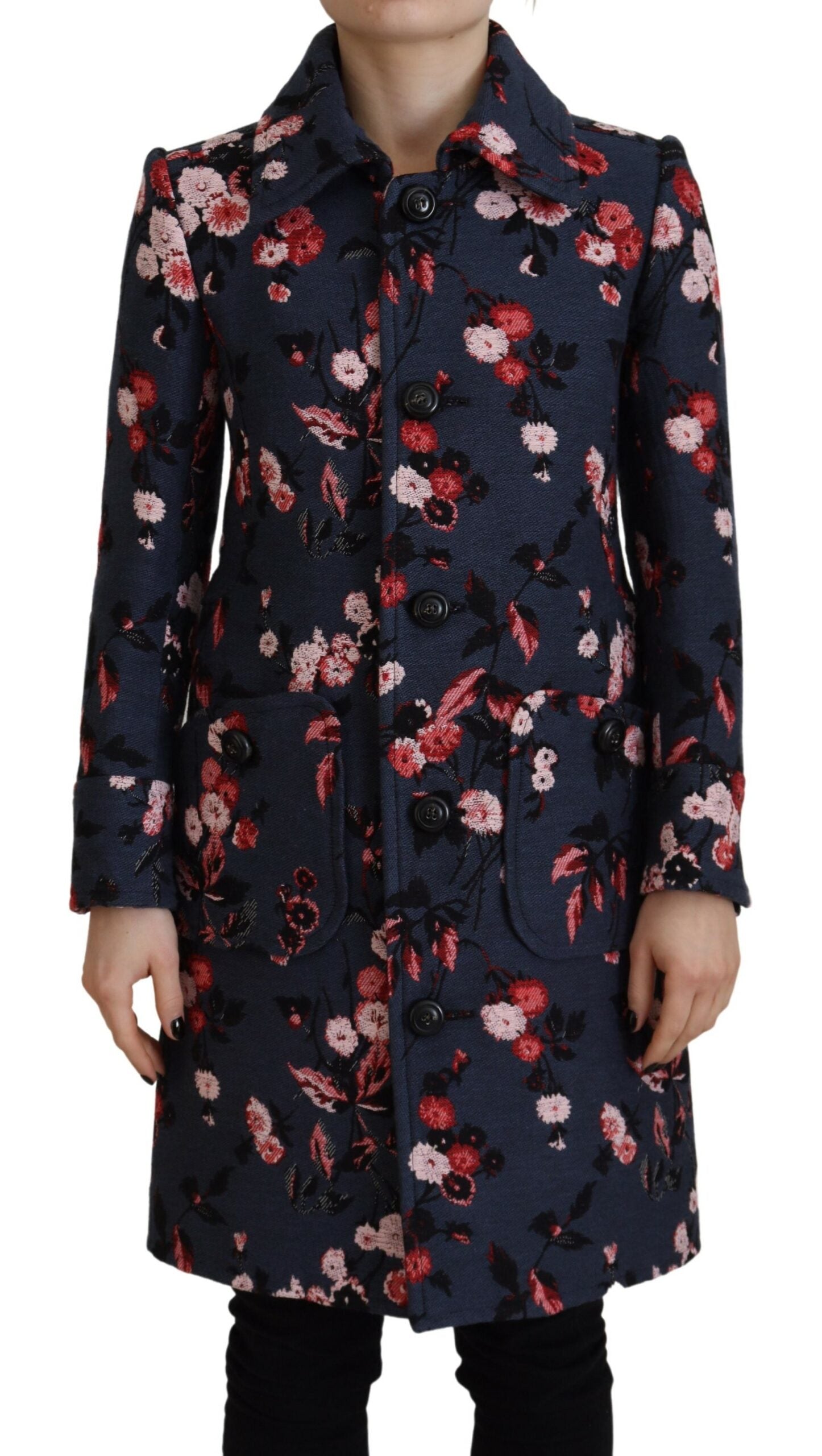 Dsquared² Multicolor Printed Women Long Coat Blazer Jacket | Regal Royce