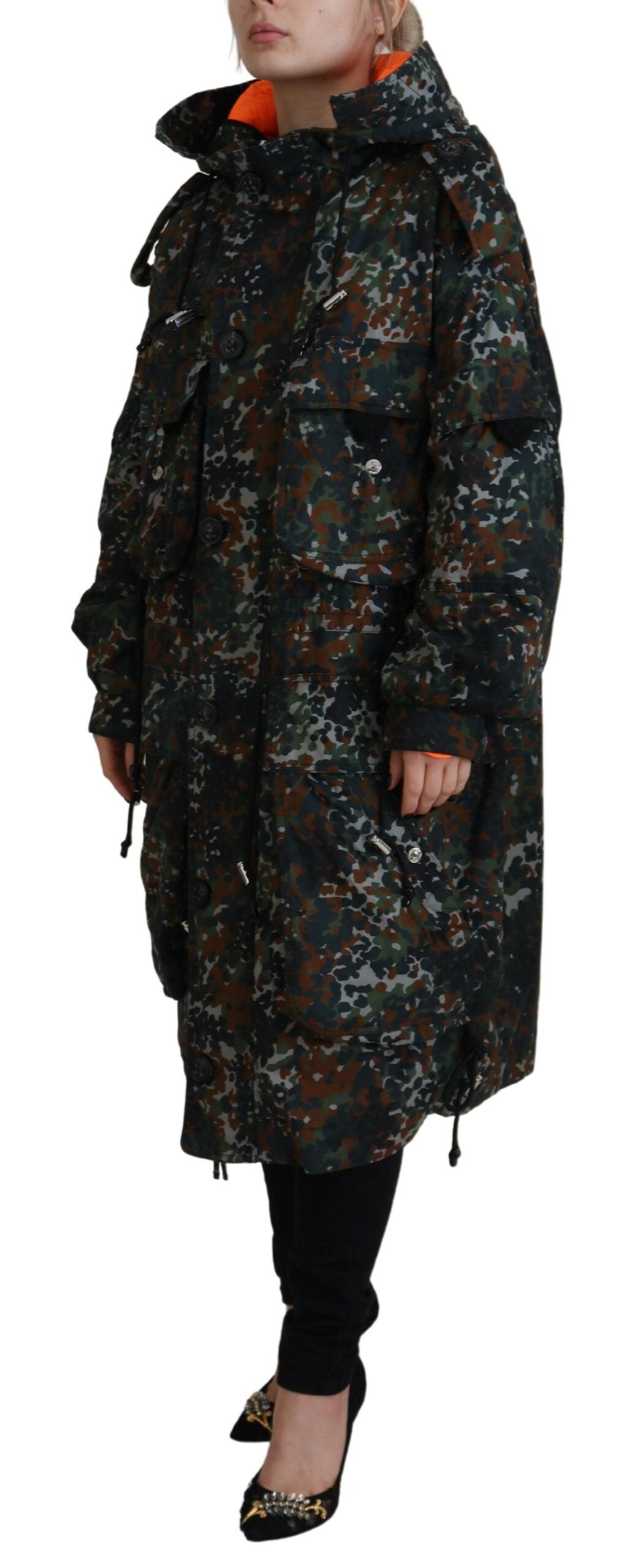 Dsquared² Green Hooded Goth Camouflage Print Parka Coat Jacket | Regal Royce