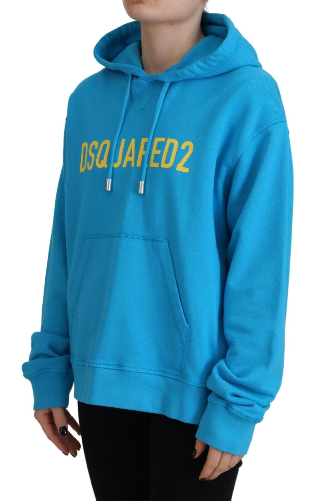 Dsquared² Blue Logo Print Cotton Hoodie Sweatshirt Sweater | Regal Royce