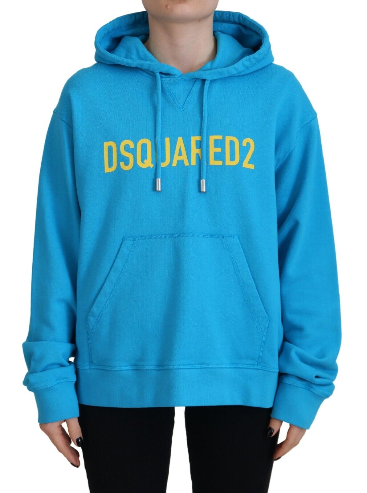 Dsquared² Blue Logo Print Cotton Hoodie Sweatshirt Sweater | Regal Royce