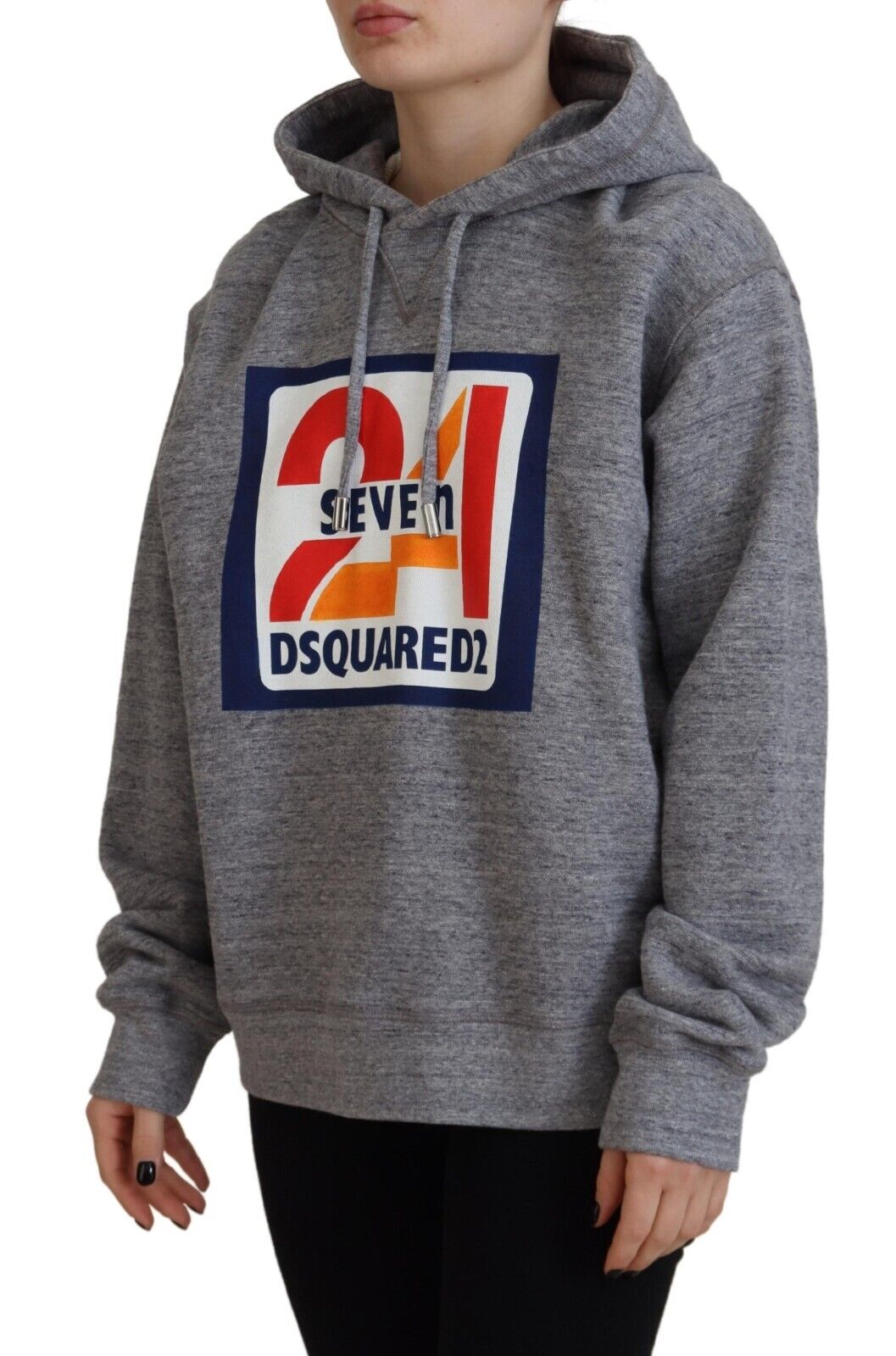 Dsquared² Gray Logo Print Cotton Hoodie Sweatshirt Sweater | Regal Royce