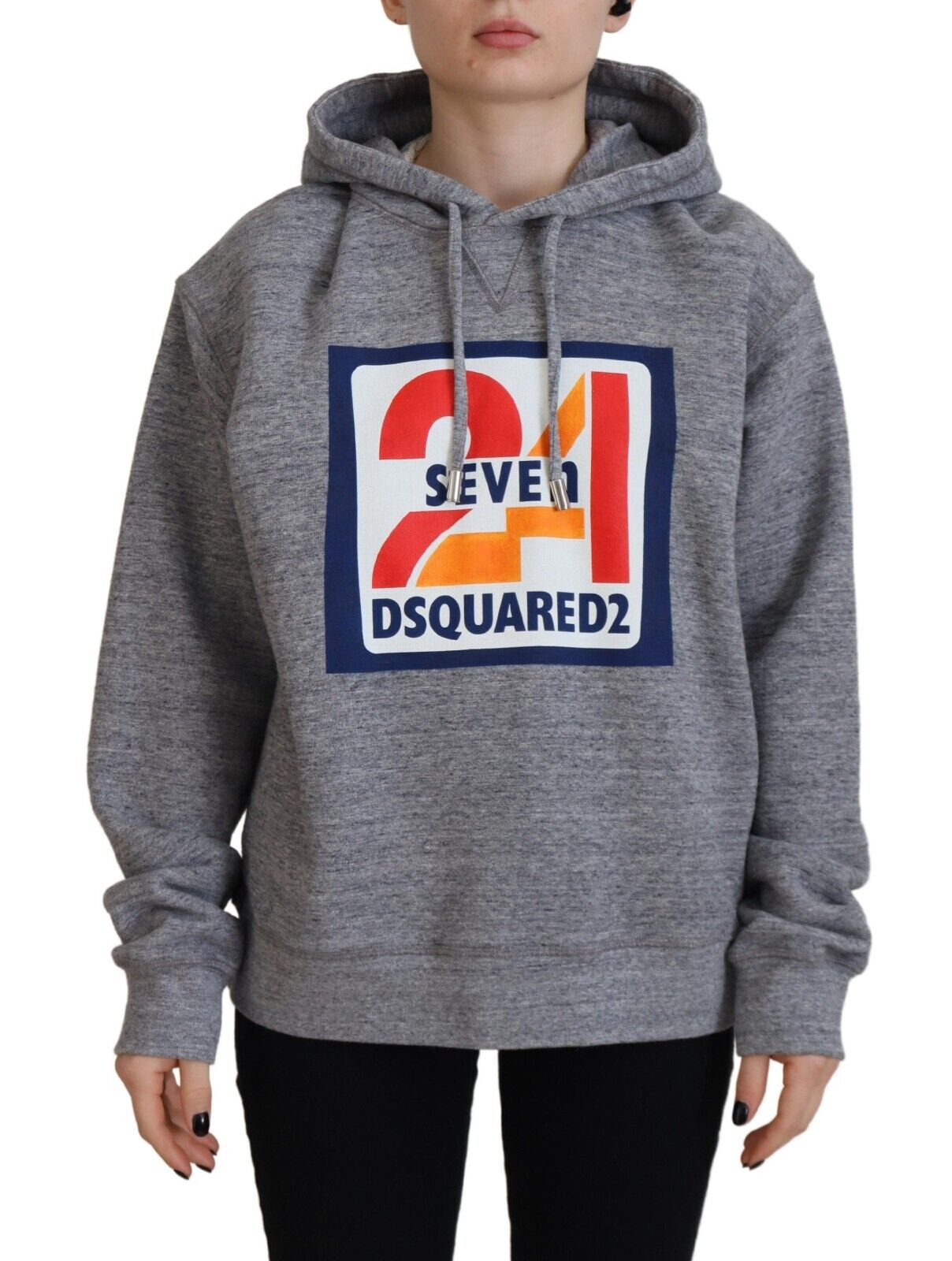 Dsquared² Gray Logo Print Cotton Hoodie Sweatshirt Sweater | Regal Royce