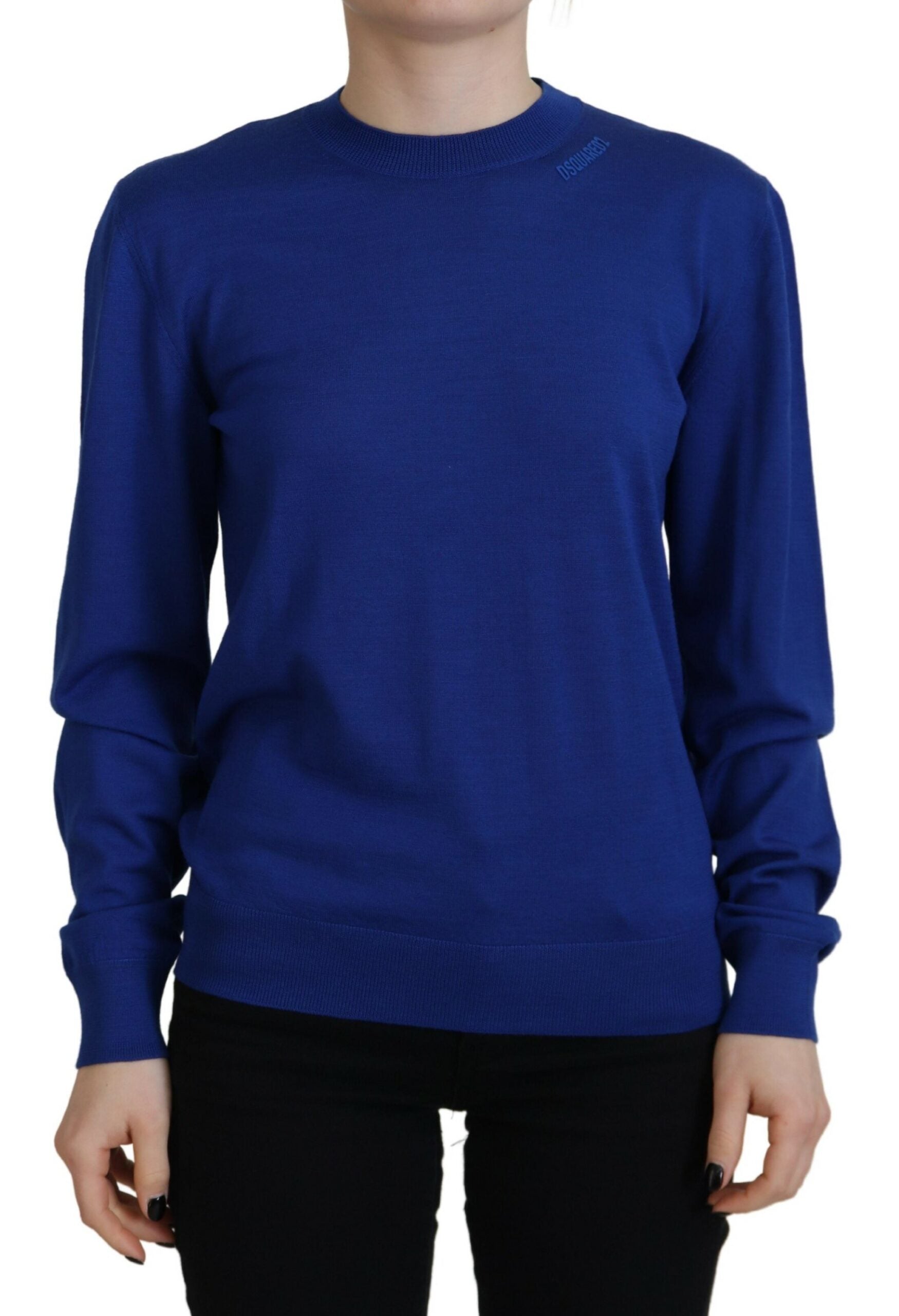 Dsquared² Blue Long Sleeve Crew Neck Casual Sweater | Regal Royce