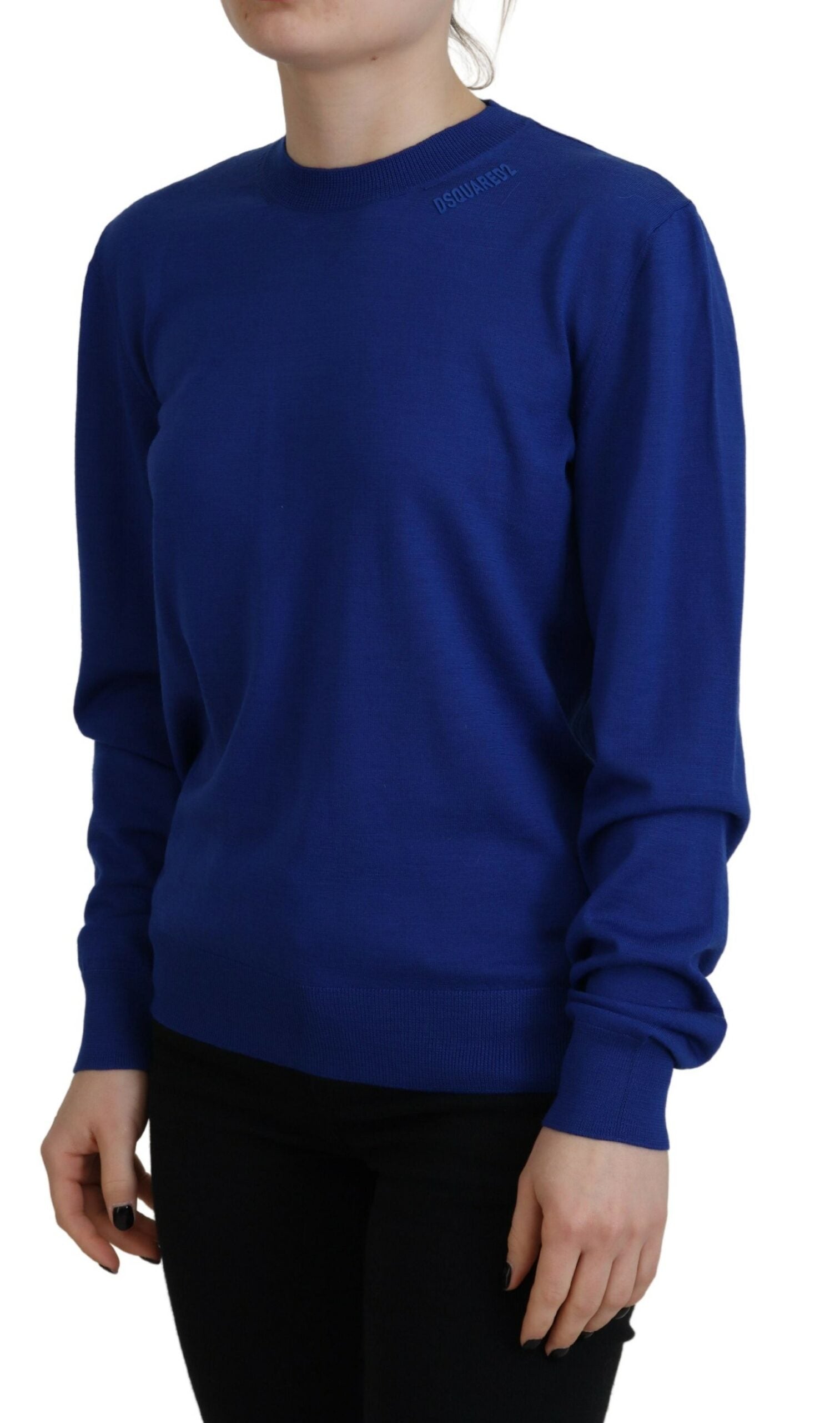 Dsquared² Blue Long Sleeve Crew Neck Casual Sweater | Regal Royce