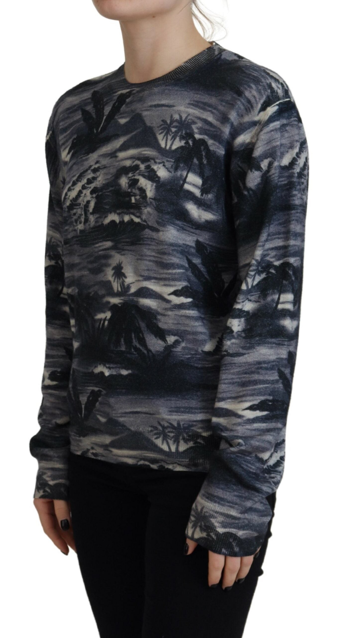 Dsquared² Black Long Sleeve Thunder Sky Print Casual Sweater | Regal Royce