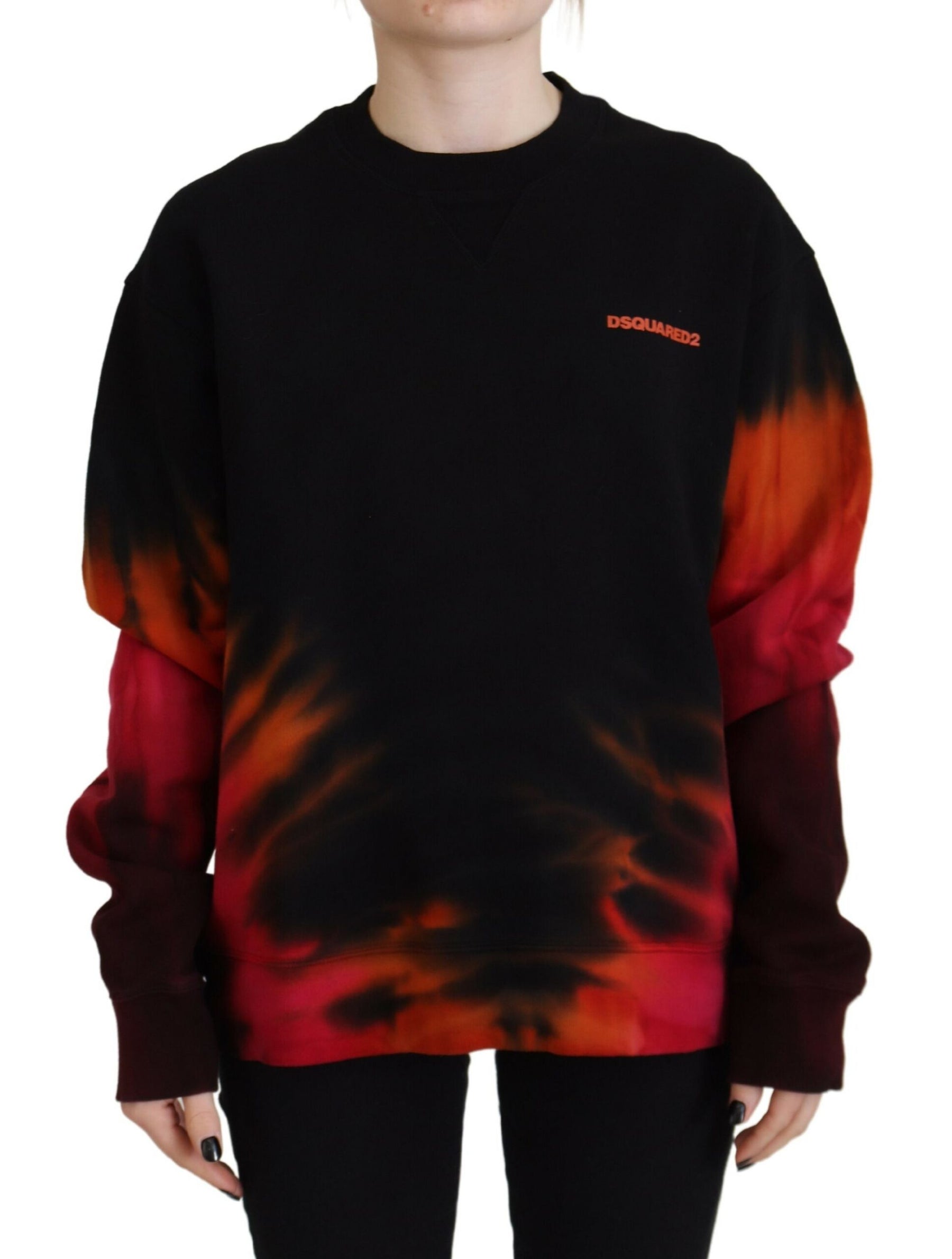 Dsquared² Black Tie Dye Logo Print Women Long Sleeve Sweater | Regal Royce