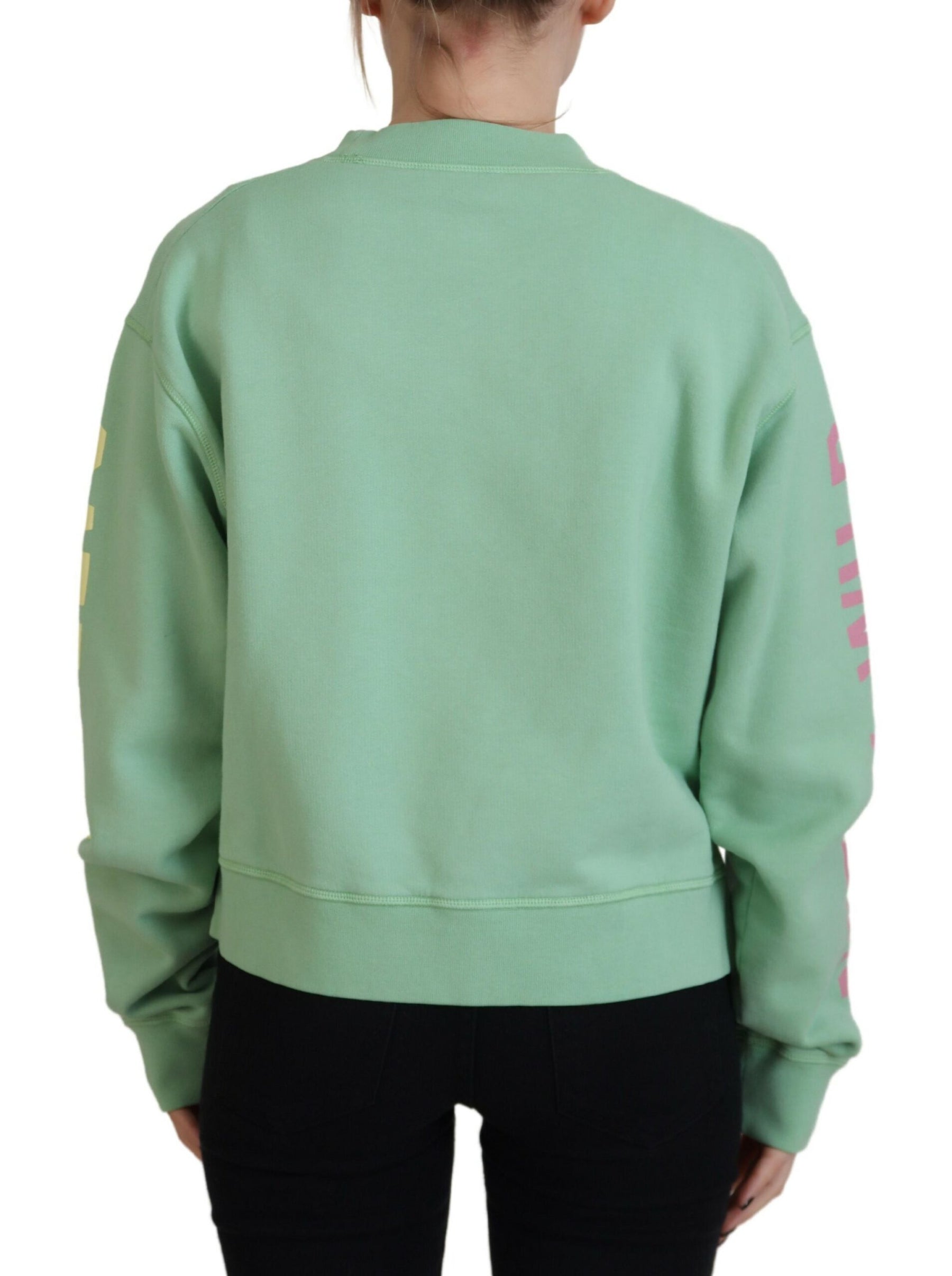 Dsquared² Green Logo Printed Crew Neck Long Sleeve Sweater | Regal Royce
