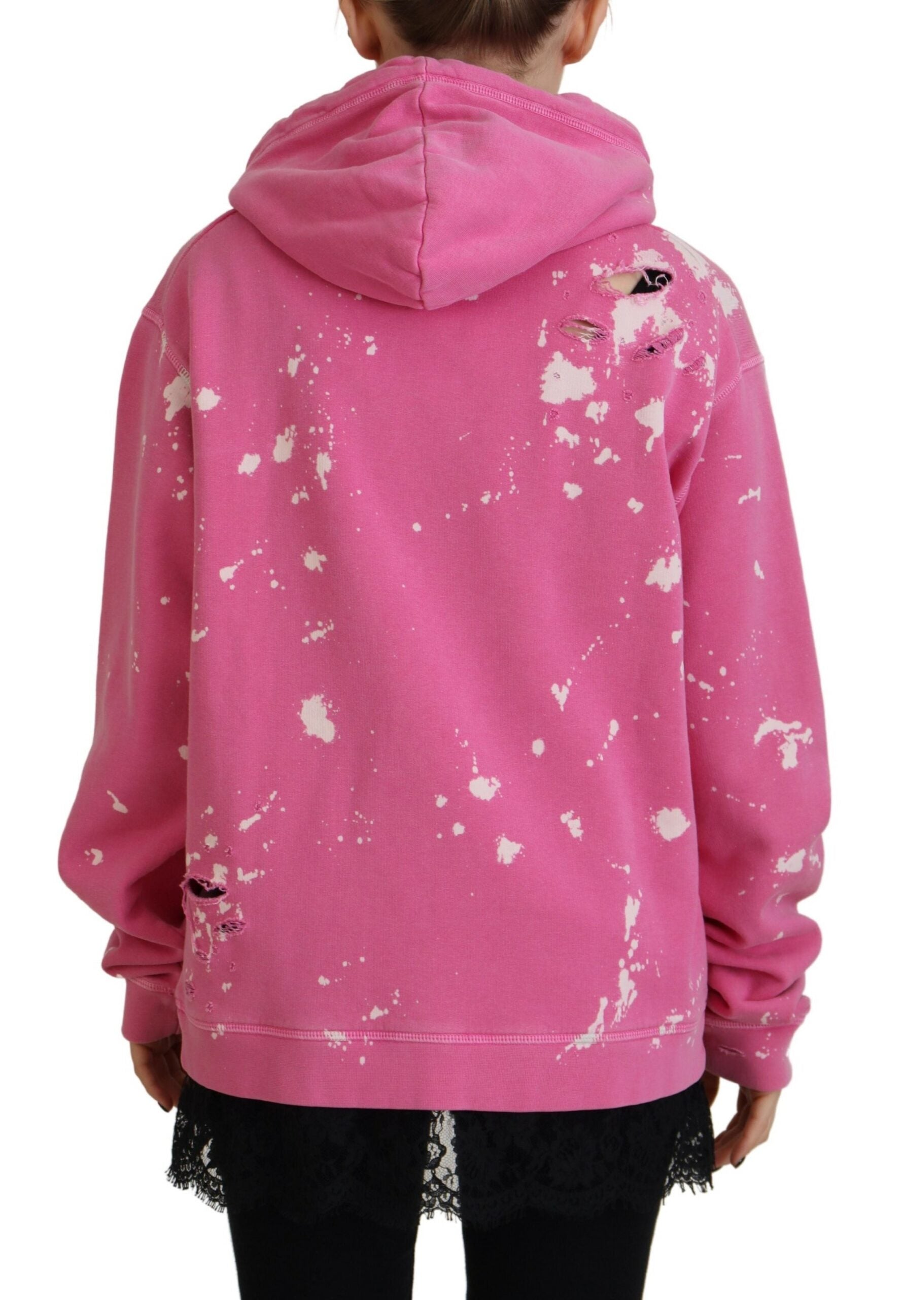 Dsquared² Pink Logo Print Cotton Hoodie Sweatshirt Sweater | Regal Royce