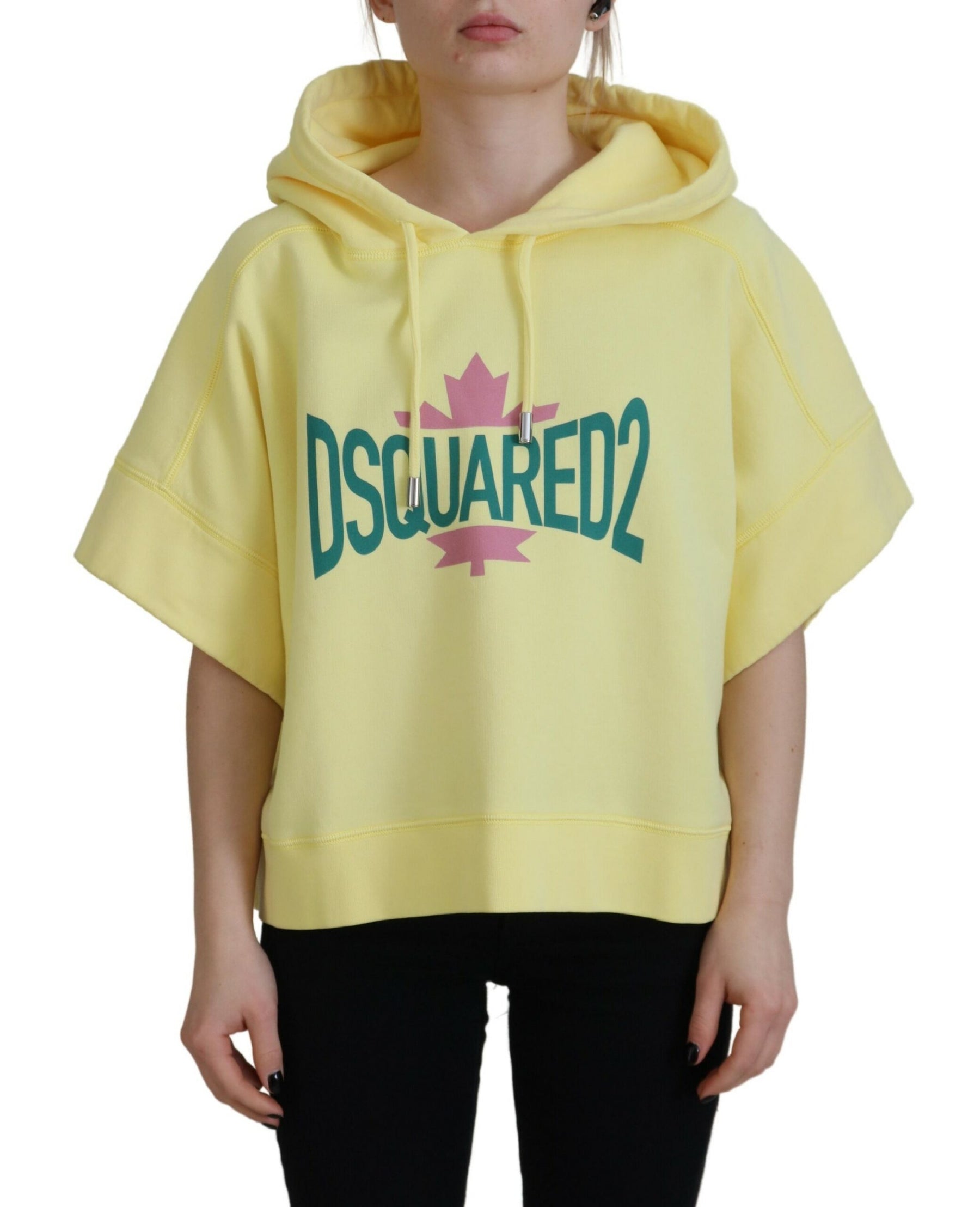 Dsquared² Yellow Logo Print Cotton Hoodie Sweatshirt Sweater | Regal Royce