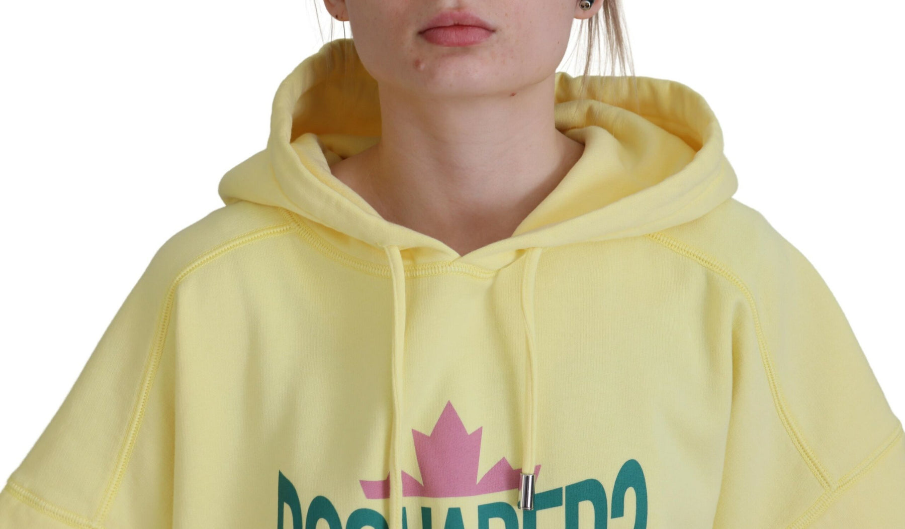 Dsquared² Yellow Logo Print Cotton Hoodie Sweatshirt Sweater | Regal Royce