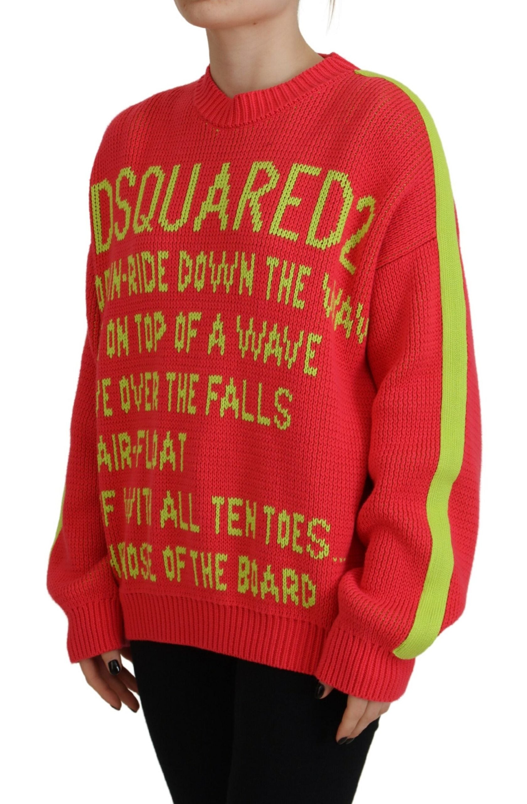 Dsquared² Multicolor Cotton Knitted Crewneck Pullover Sweater | Regal Royce