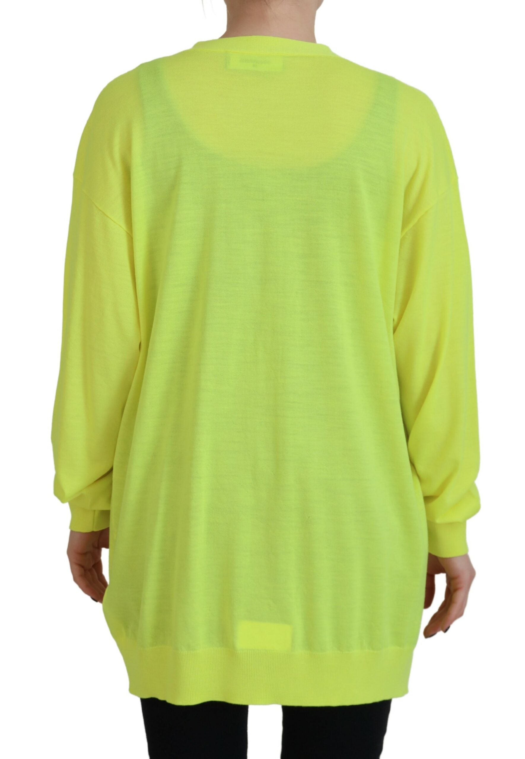 Dsquared² Yellow Wool Knitted Buttoned Cardigan Sweater | Regal Royce