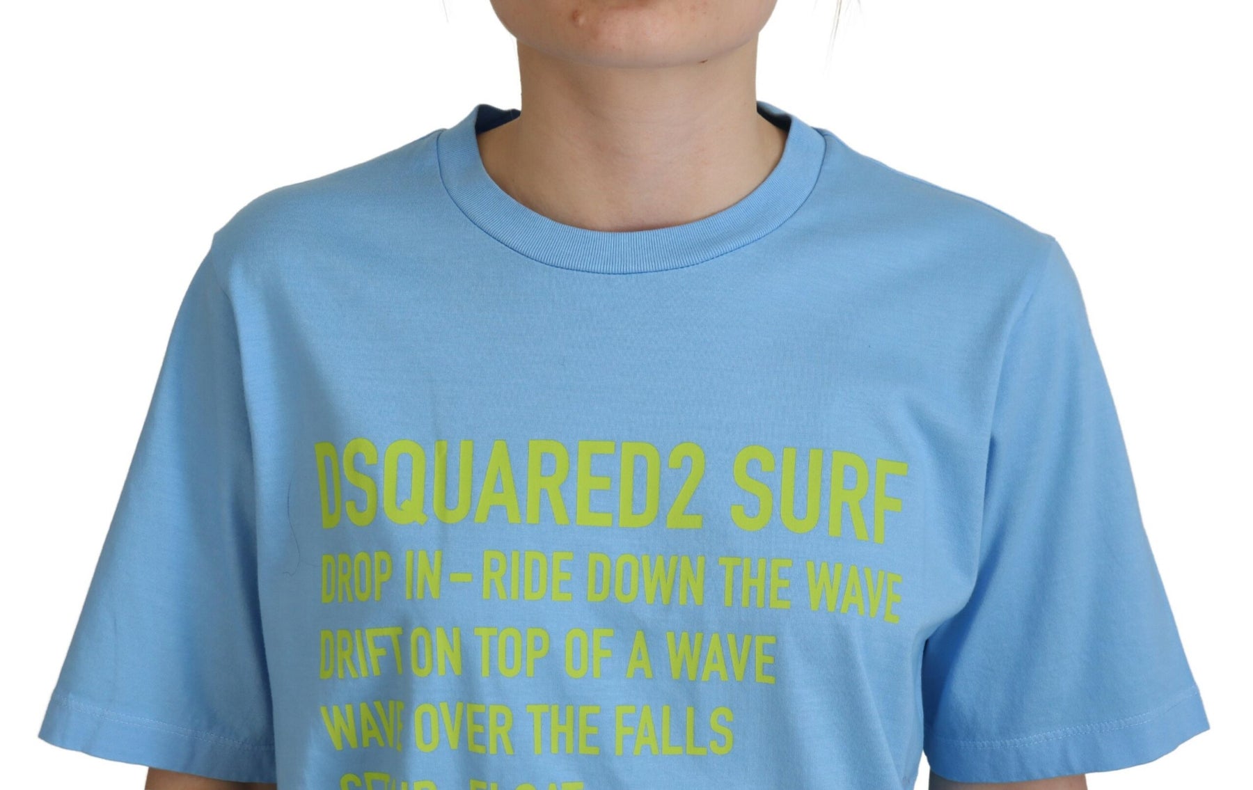 Dsquared² Blue Logo Print Cotton Crewneck Short Sleeve T-shirt | Regal Royce