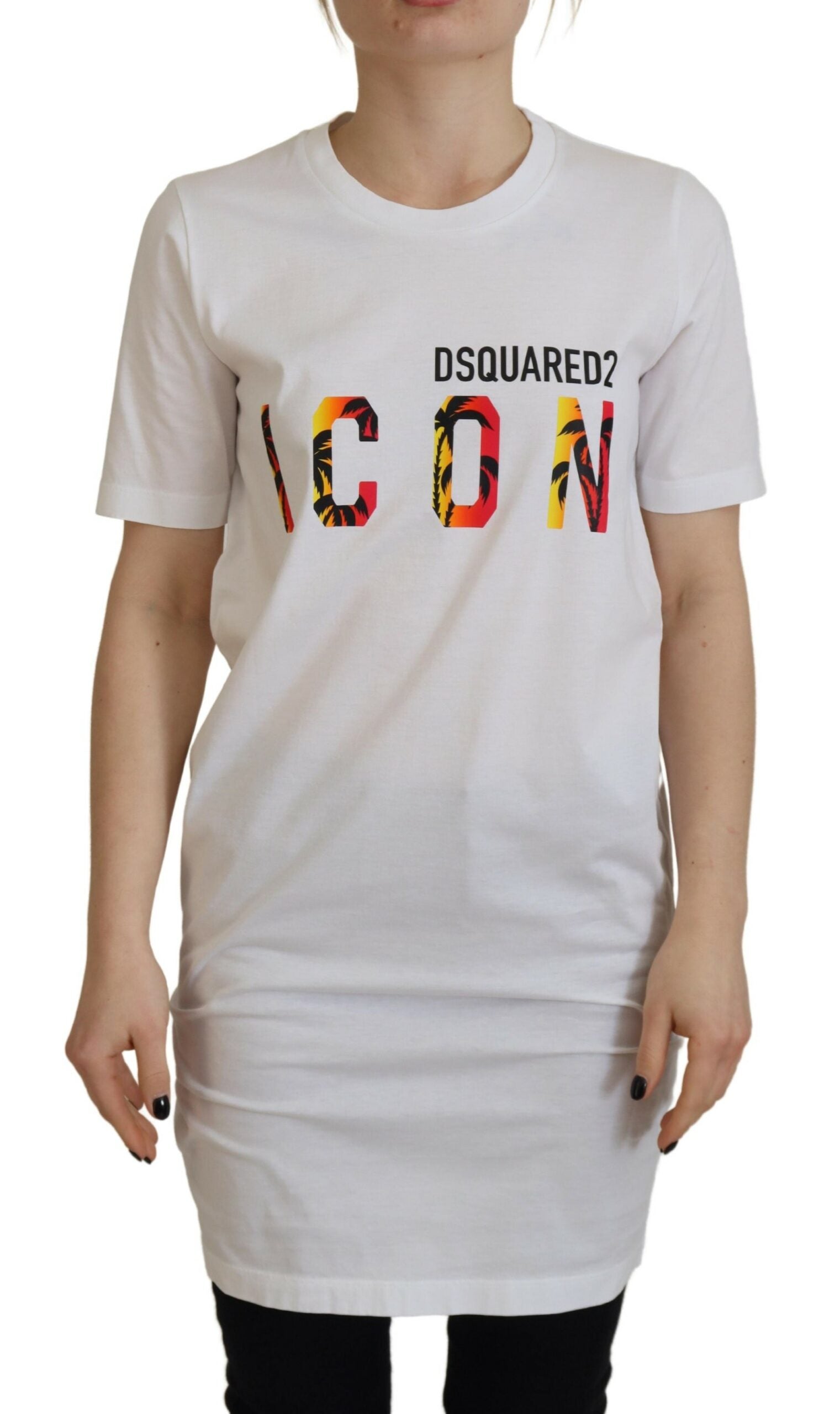 Dsquared² White Cotton Icon Logo Print Crewneck T-shirt | Regal Royce