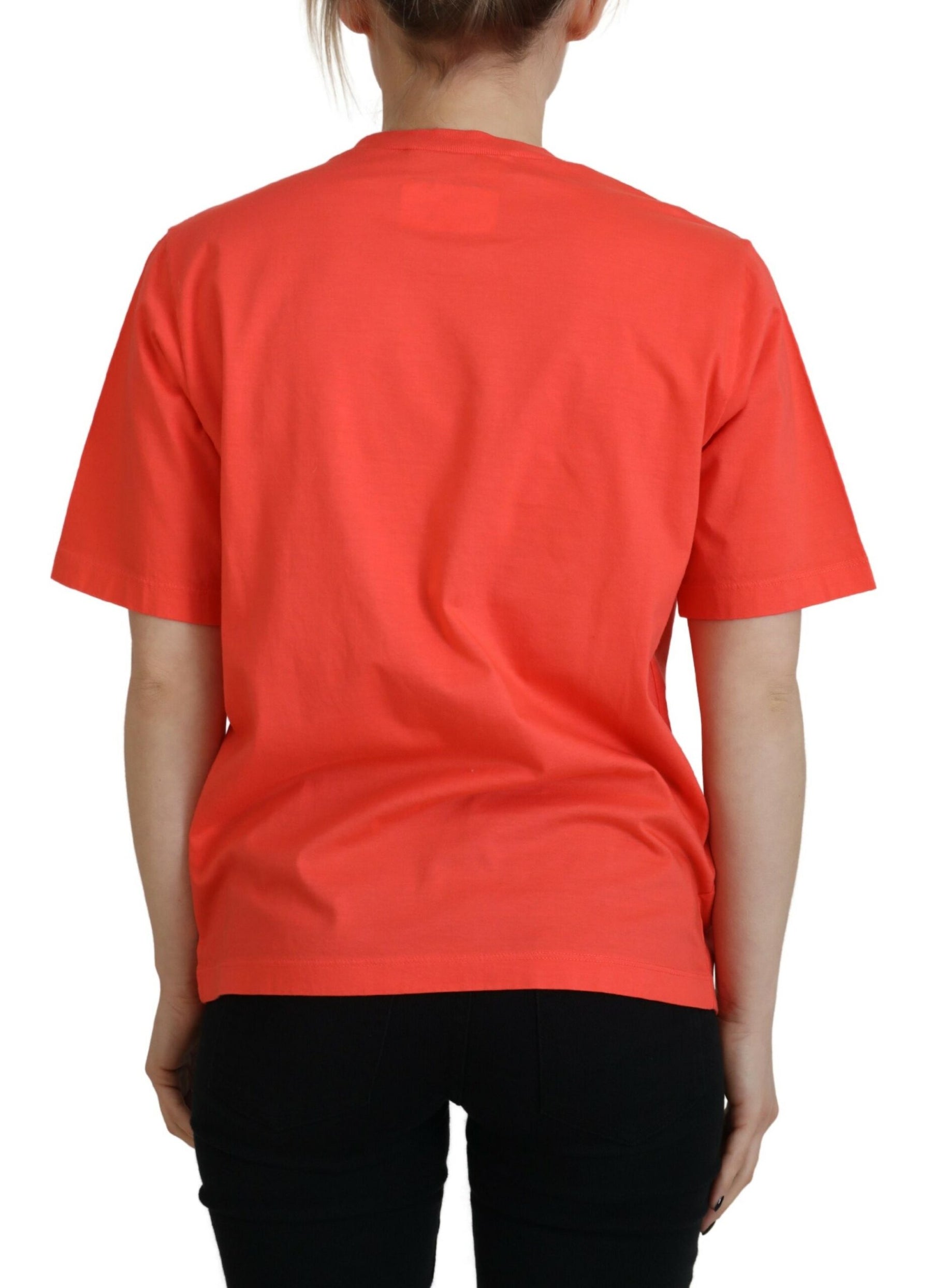 Dsquared² Orange Logo Cotton Crewneck Short Sleeve T-shirt | Regal Royce