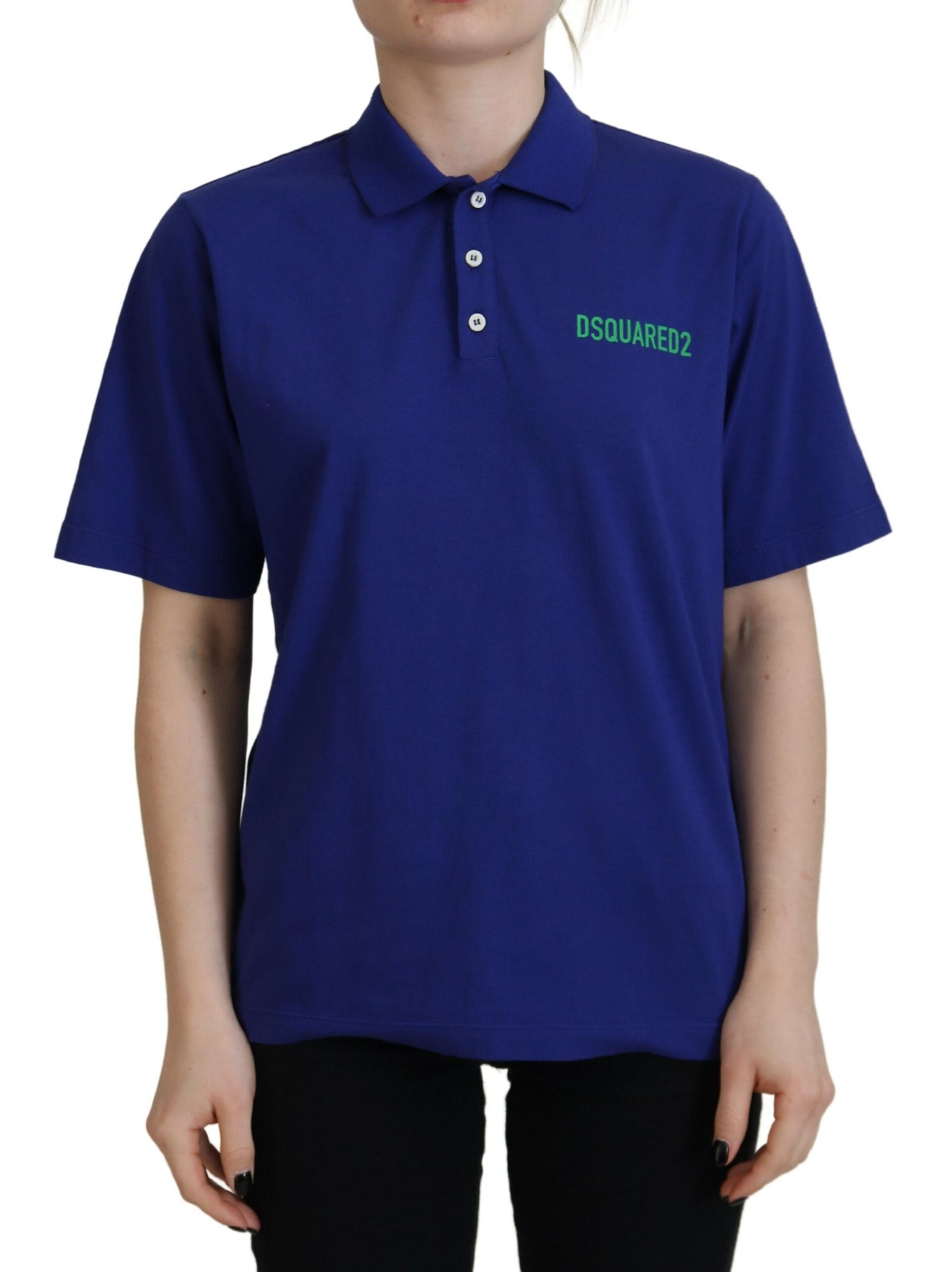 Dsquared² Blue Collared Writings Polo Short Sleeves T-shirt | Regal Royce