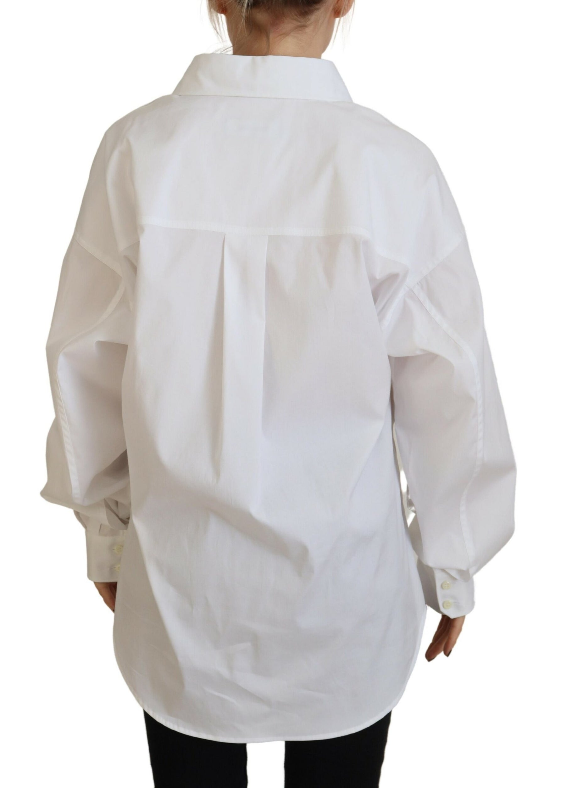 Dsquared² White Cotton Button Down Collared Dress Shirt Top | Regal Royce