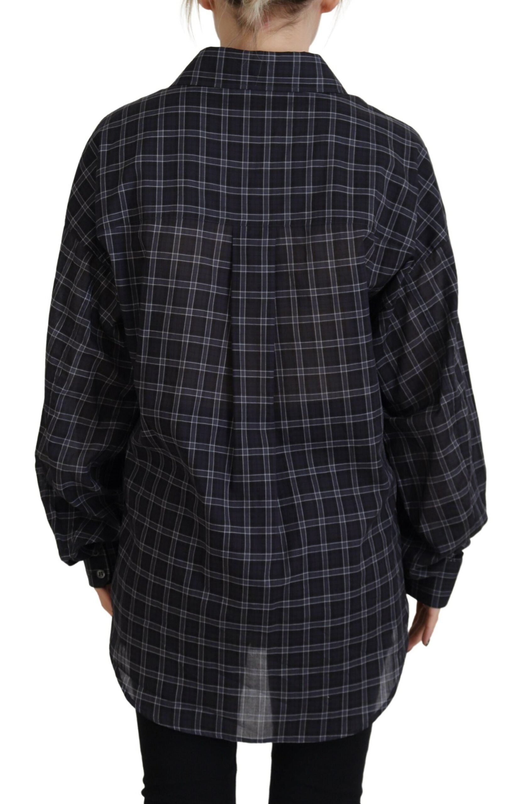 Dsquared² Black Checkered Collared Button Long Sleeves Shirt | Regal Royce