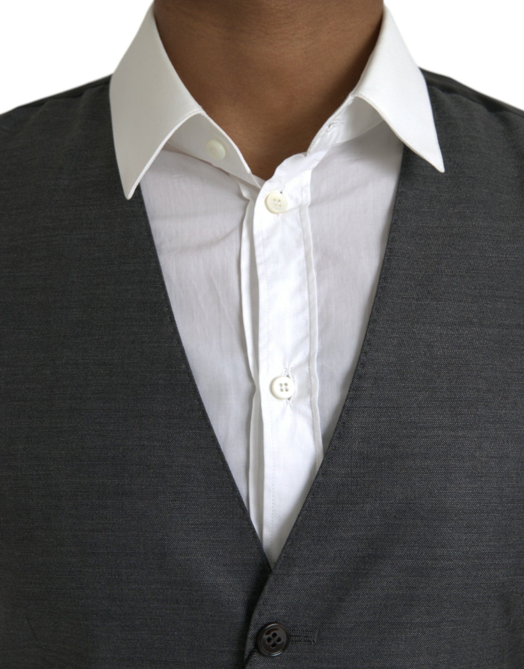 Dolce & Gabbana Gray Wool Formal Dress Waistcoat Vest | Regal Royce
