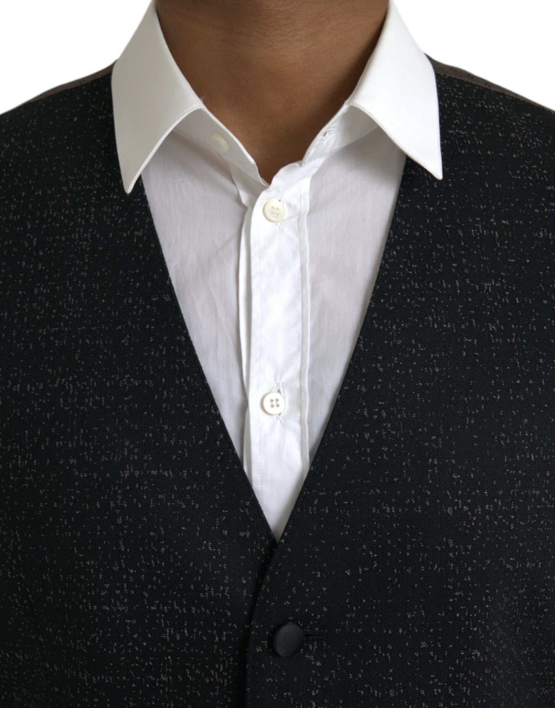 Dolce & Gabbana Black Brown Silk Waistcoat Dress Formal Vest | Regal Royce