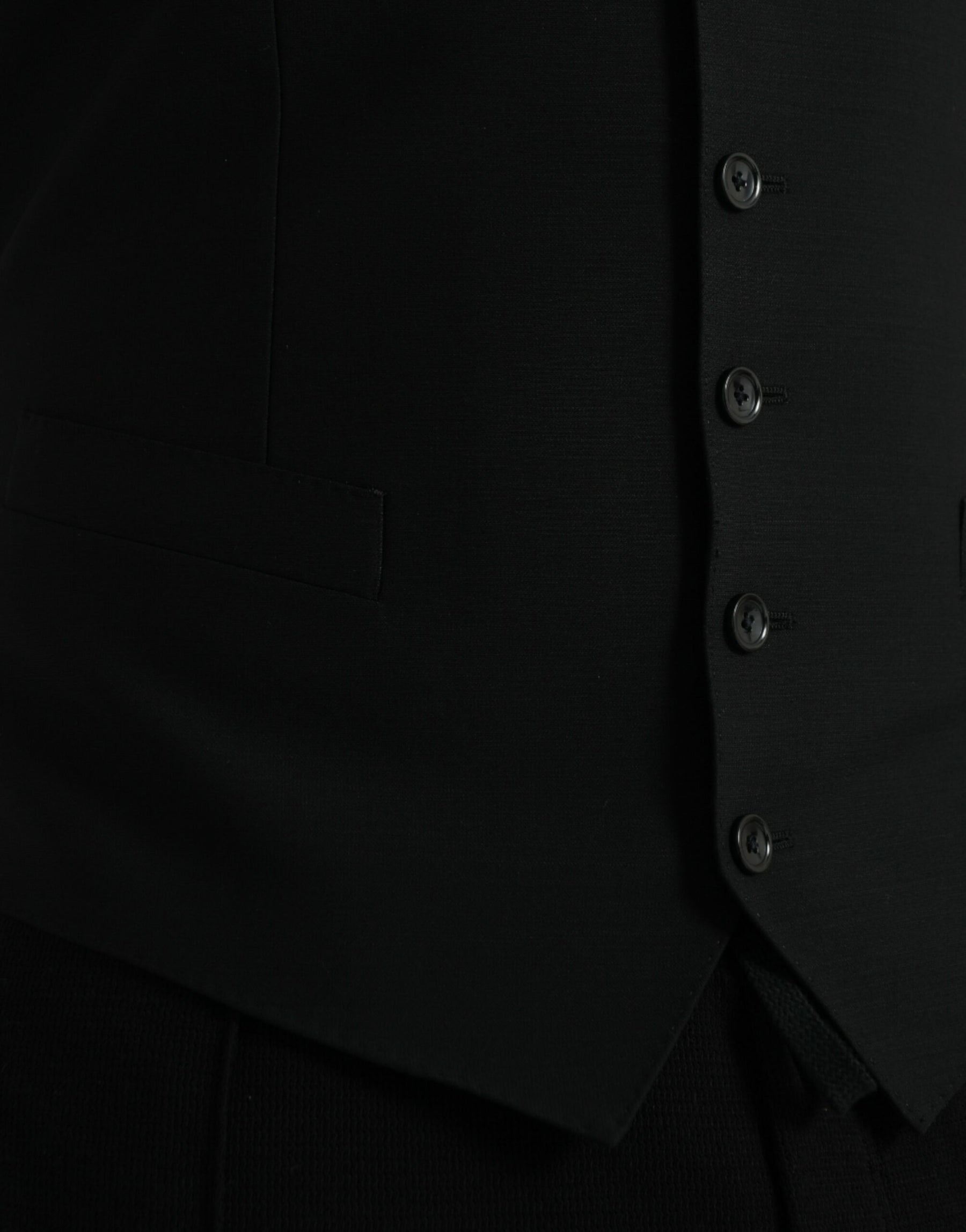 Dolce & Gabbana Black Wool Waistcoat Dress Formal Vest | Regal Royce