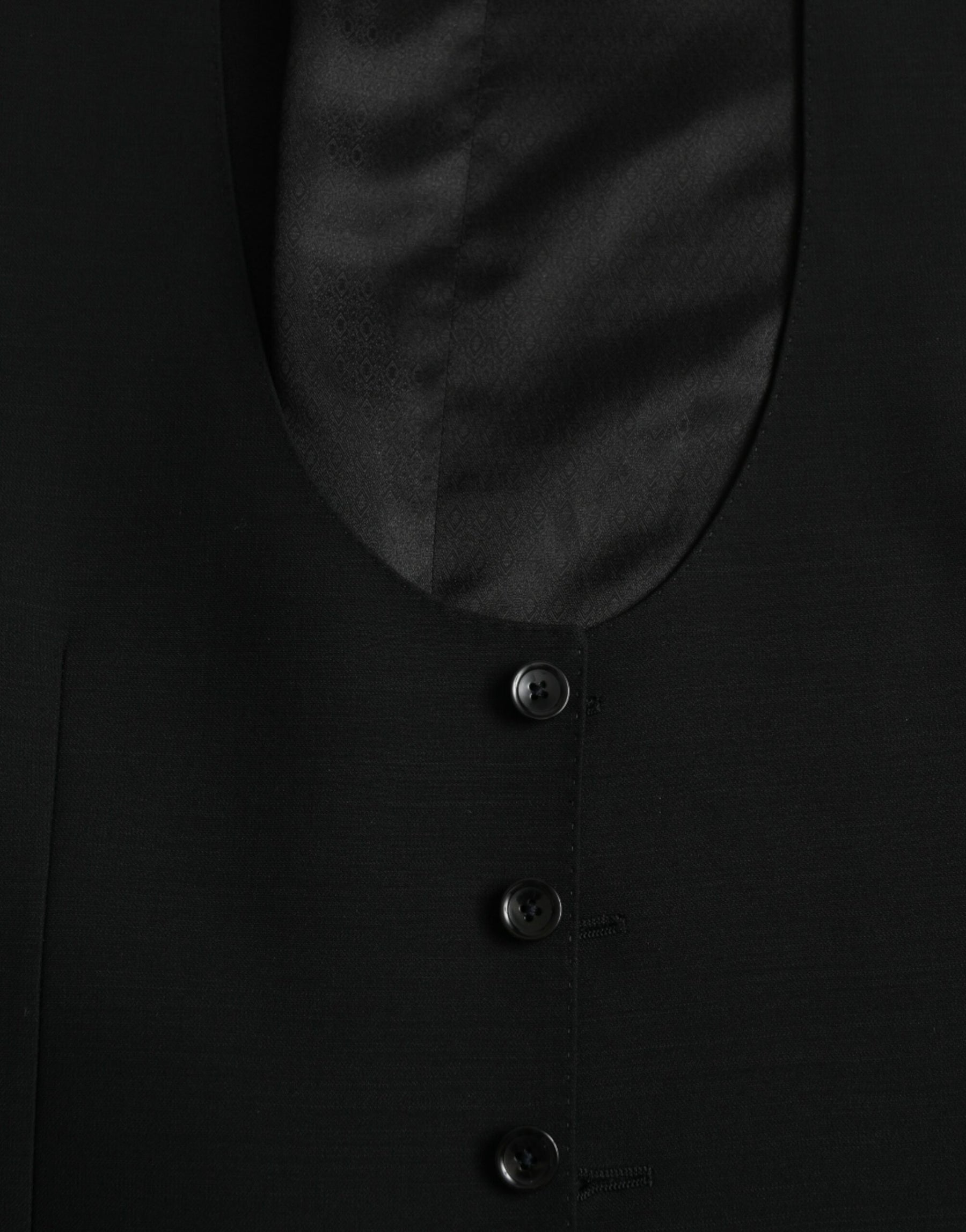 Dolce & Gabbana Black Wool Waistcoat Dress Formal Vest | Regal Royce