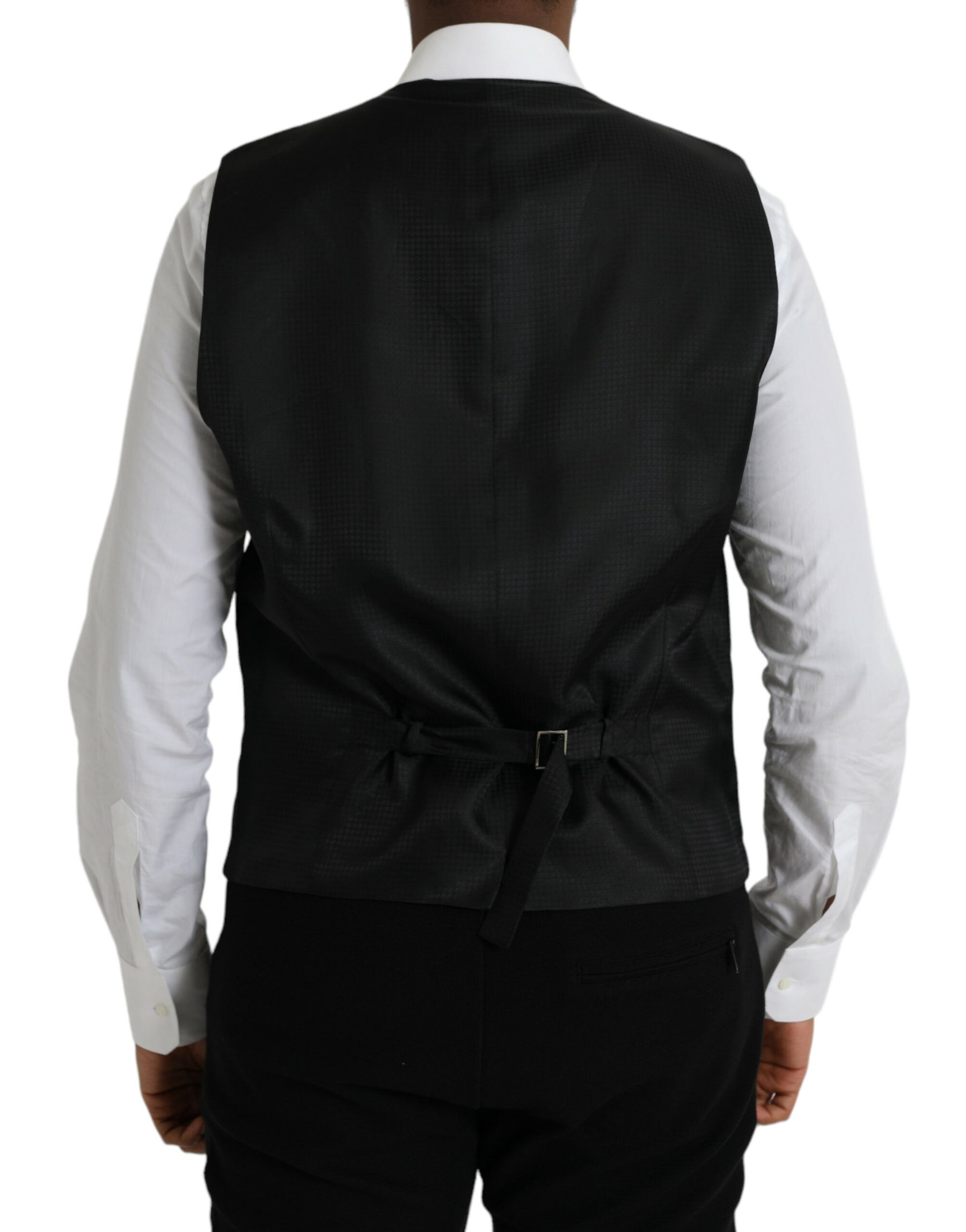 Dolce & Gabbana Black Wool Waistcoat Dress Formal Vest | Regal Royce