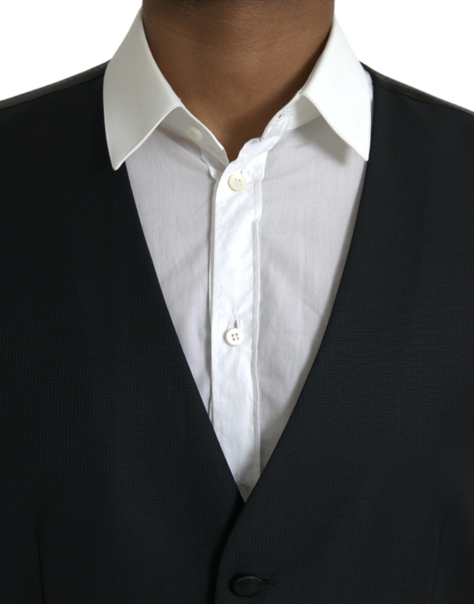 Dolce & Gabbana Black Wool Waistcoat Dress Formal Vest | Regal Royce