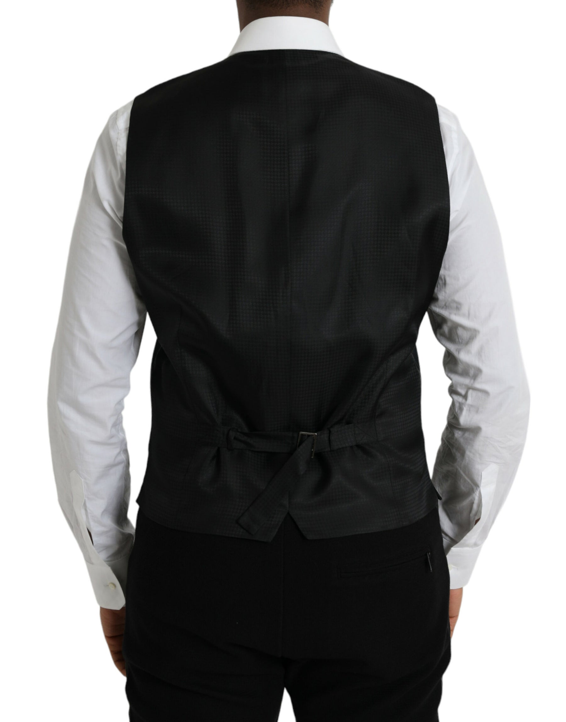 Dolce & Gabbana Black Wool Waistcoat Dress Formal Vest | Regal Royce