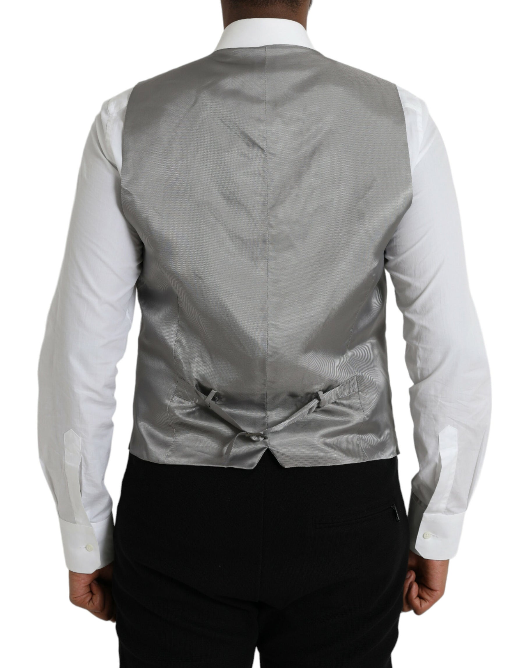 Dolce & Gabbana Light Gray Wool Formal Dress Waistcoat Vest | Regal Royce