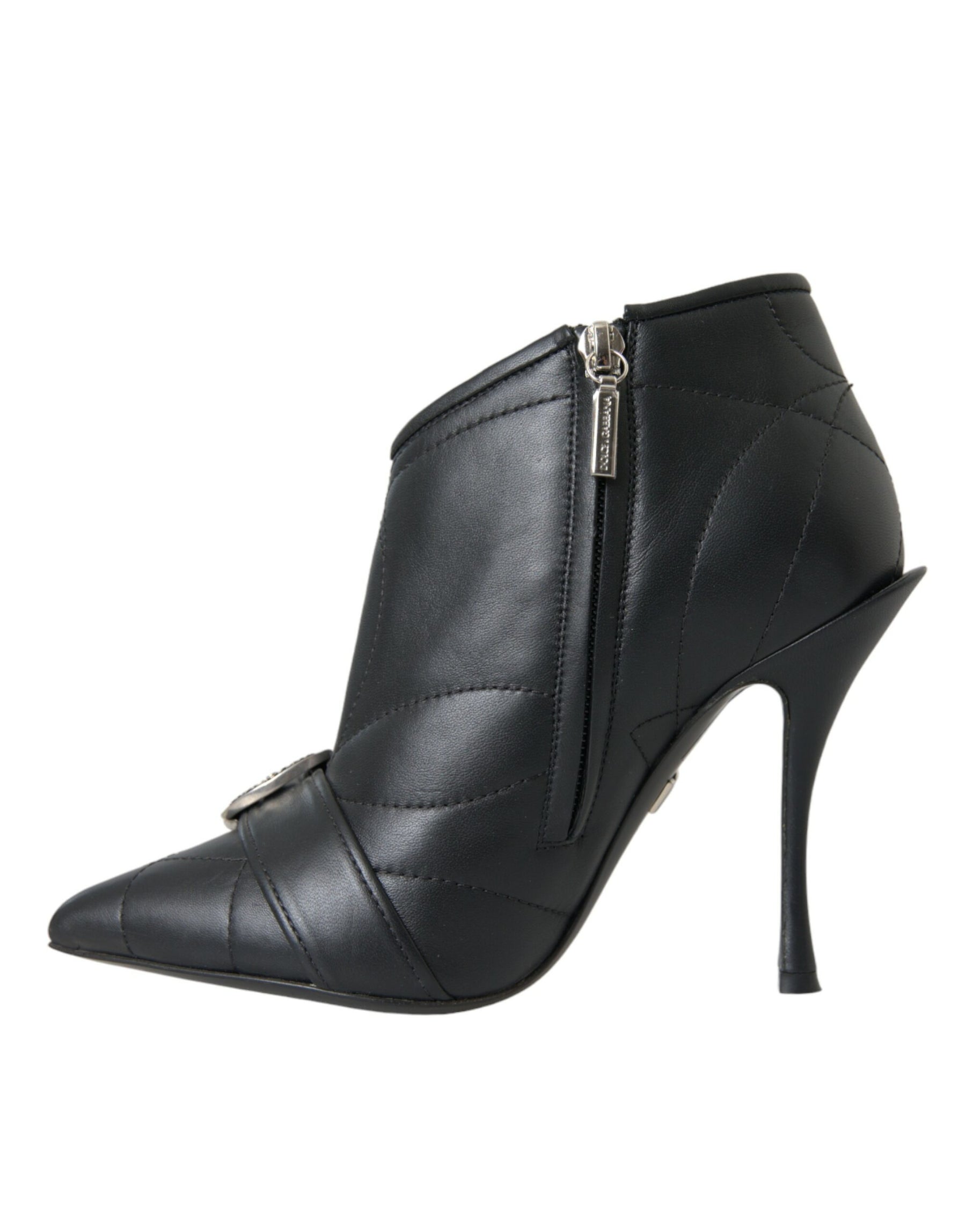 Dolce & Gabbana Black Devotion Quilted Buckled Boots Shoes | Regal Royce