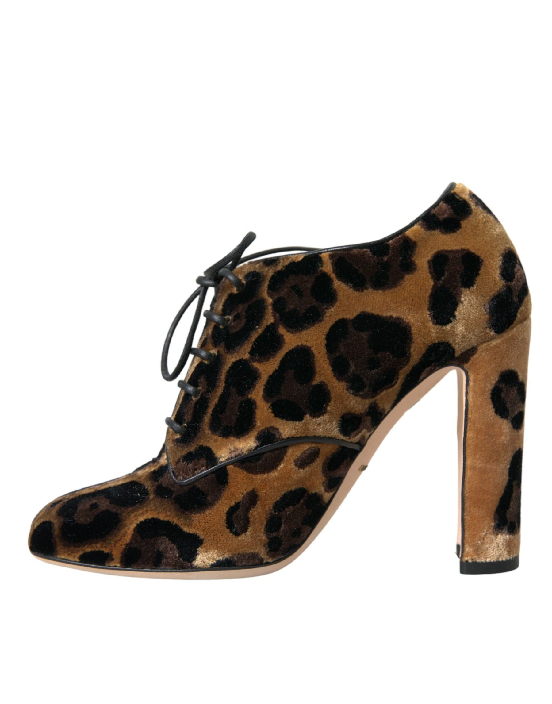 Dolce & Gabbana Brown Leopard Hair Lace Up Booties Shoes | Regal Royce
